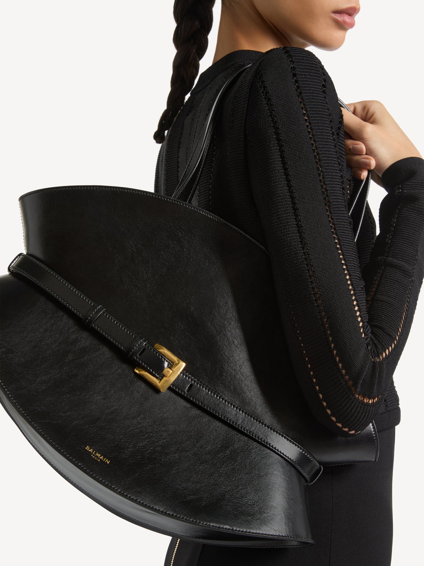 Medium Shuffle bag in calfskin leather