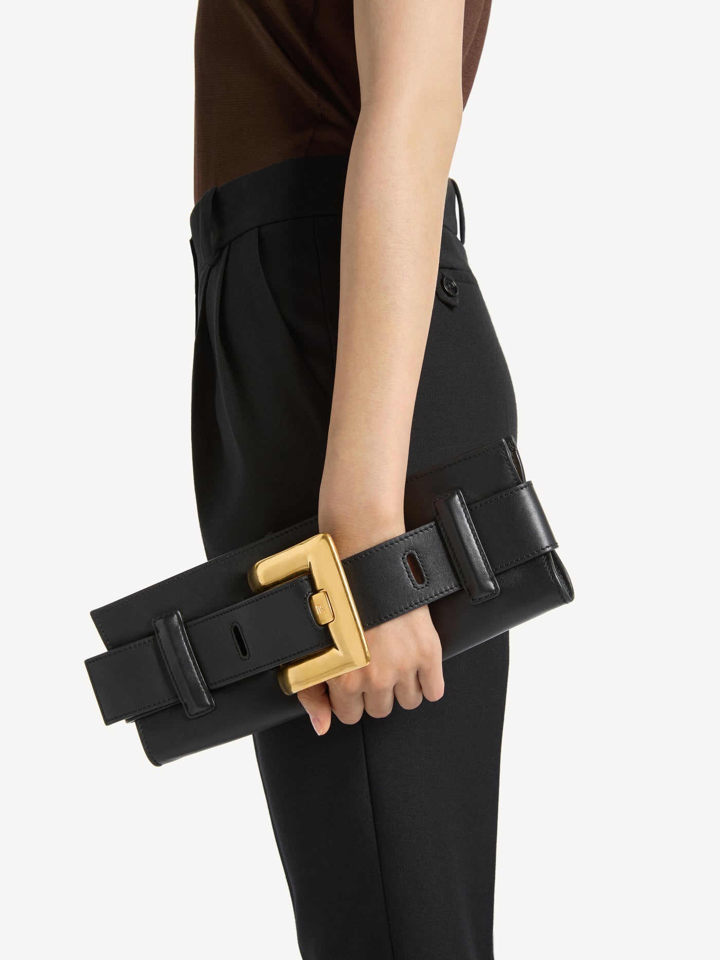 Anthem calfskin leather clutch