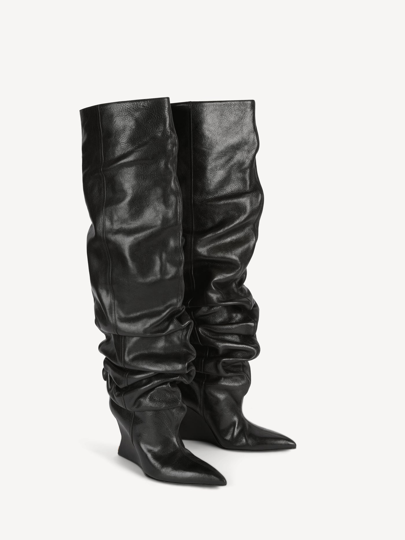 Wedge thigh-high boots