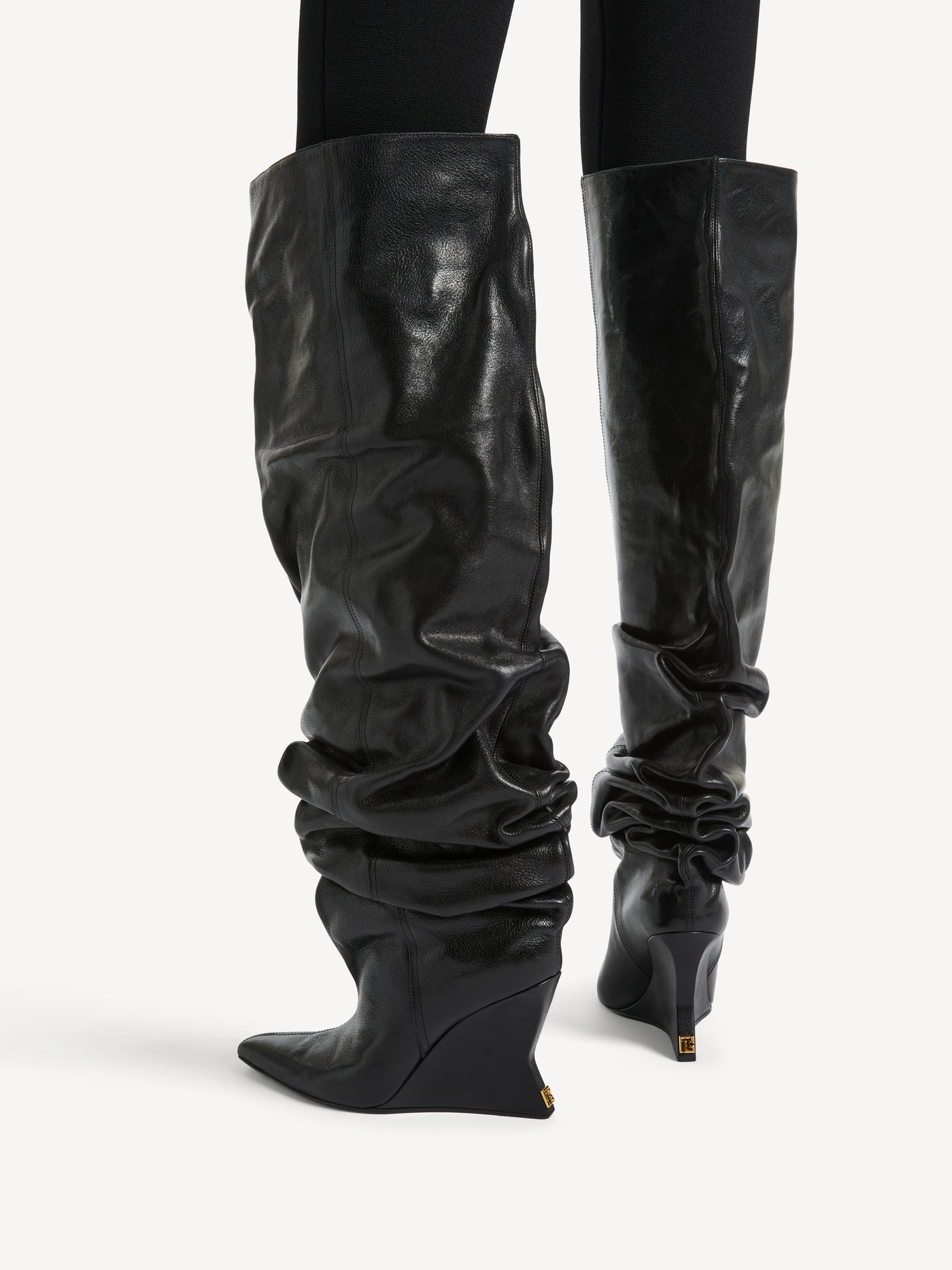 Wedge thigh-high boots