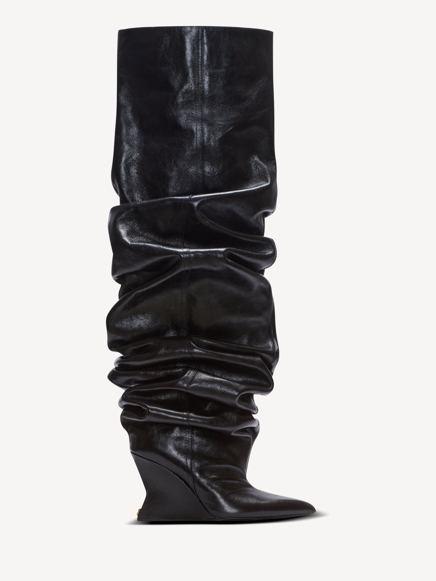 Wedge thigh-high boots