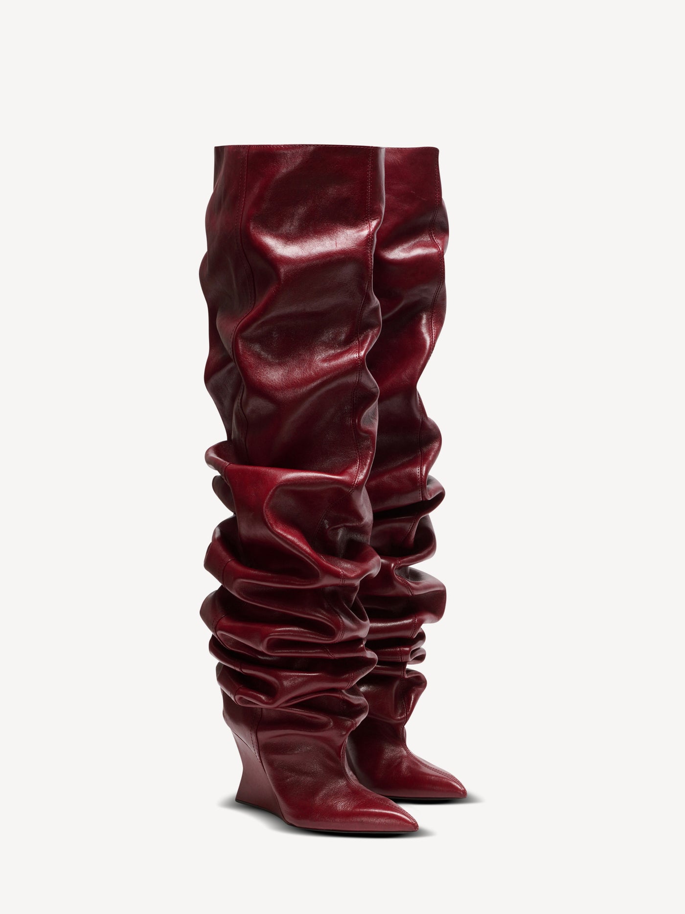 Wedge thigh-high boots