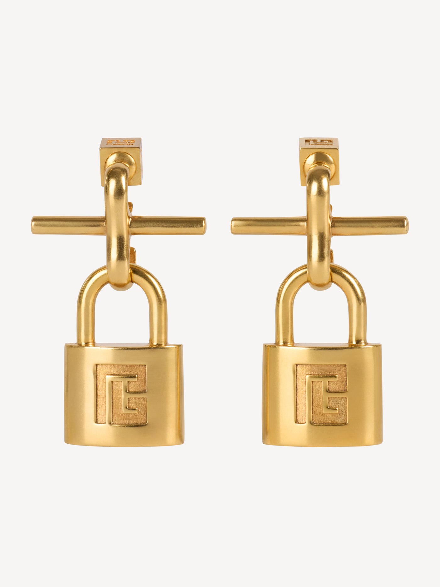 Brass Pulse padlock earrings
