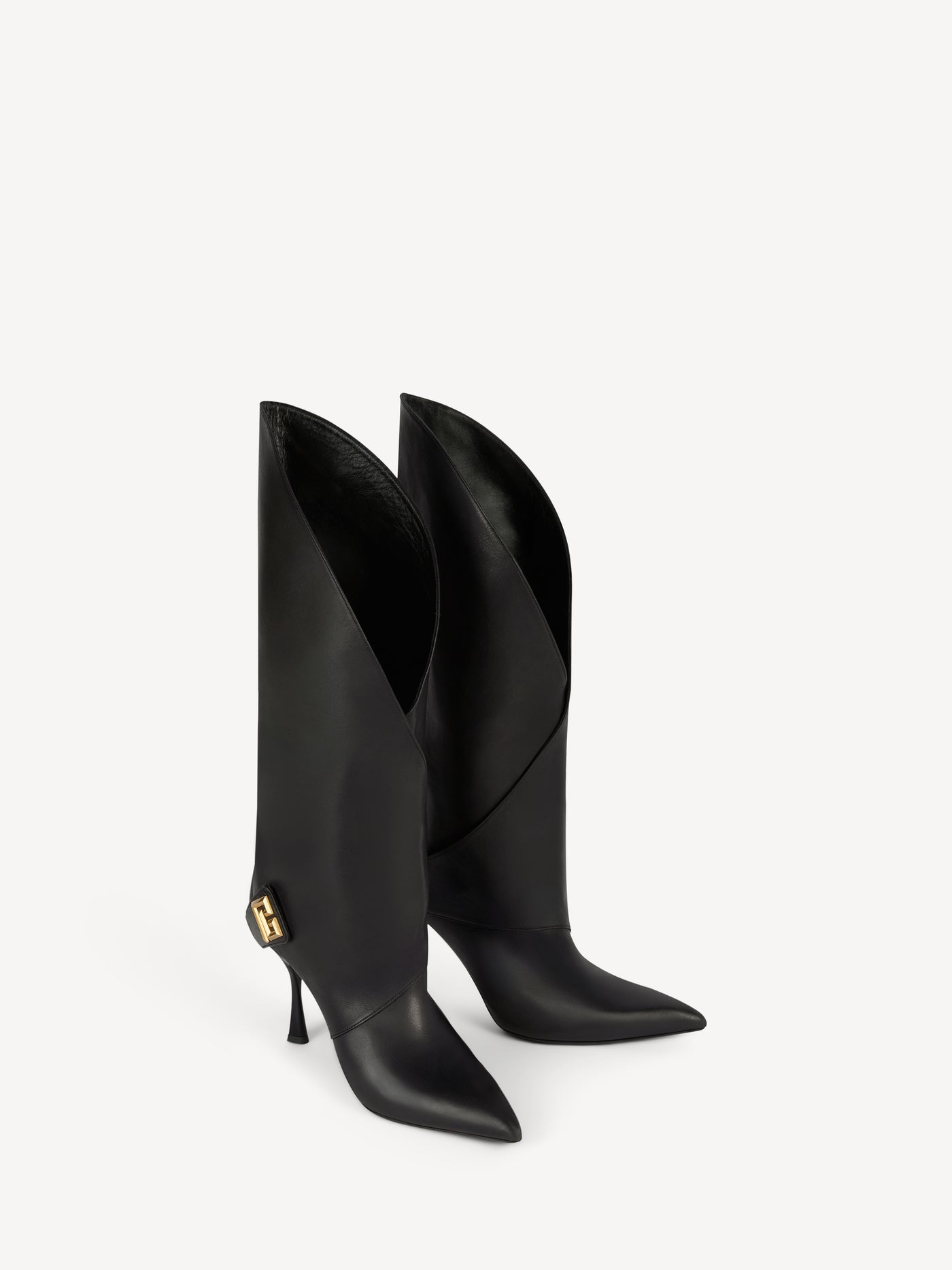 Twist heeled leather boots