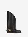 Twist flat leather boots