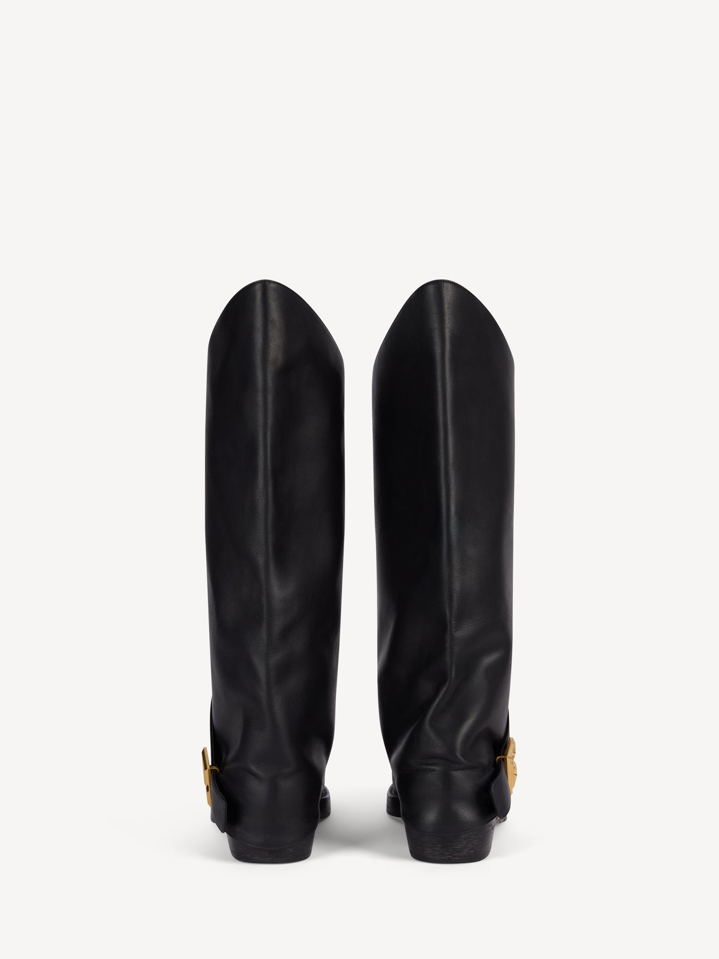 Twist flat leather boots