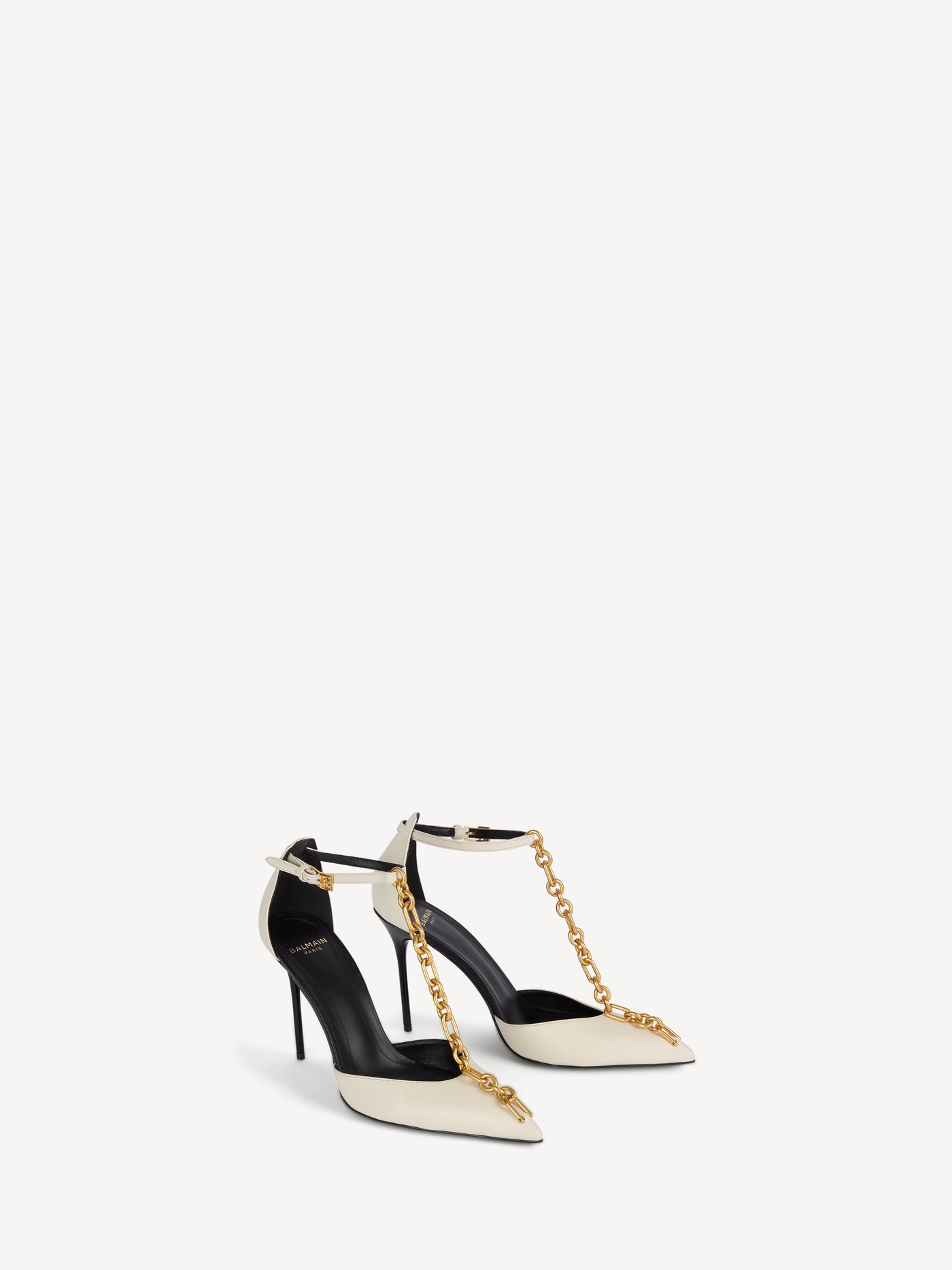 Sync leather stilettos with pointed toe
