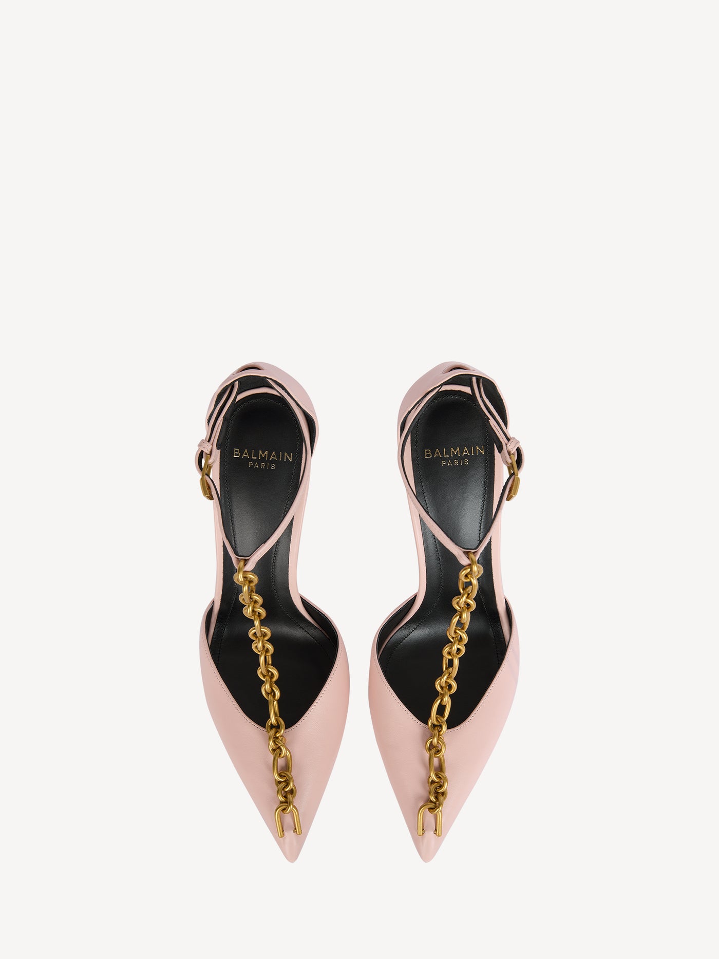 Sync chain leather pumps