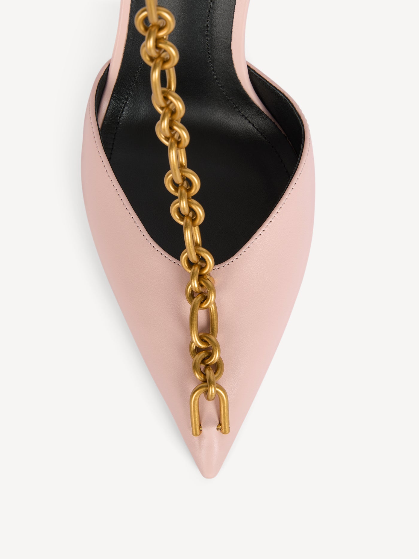 Sync chain leather pumps