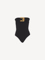 Crepe bustier bodysuit with belt detail