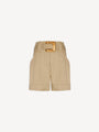 Cotton gabardine shorts with belt
