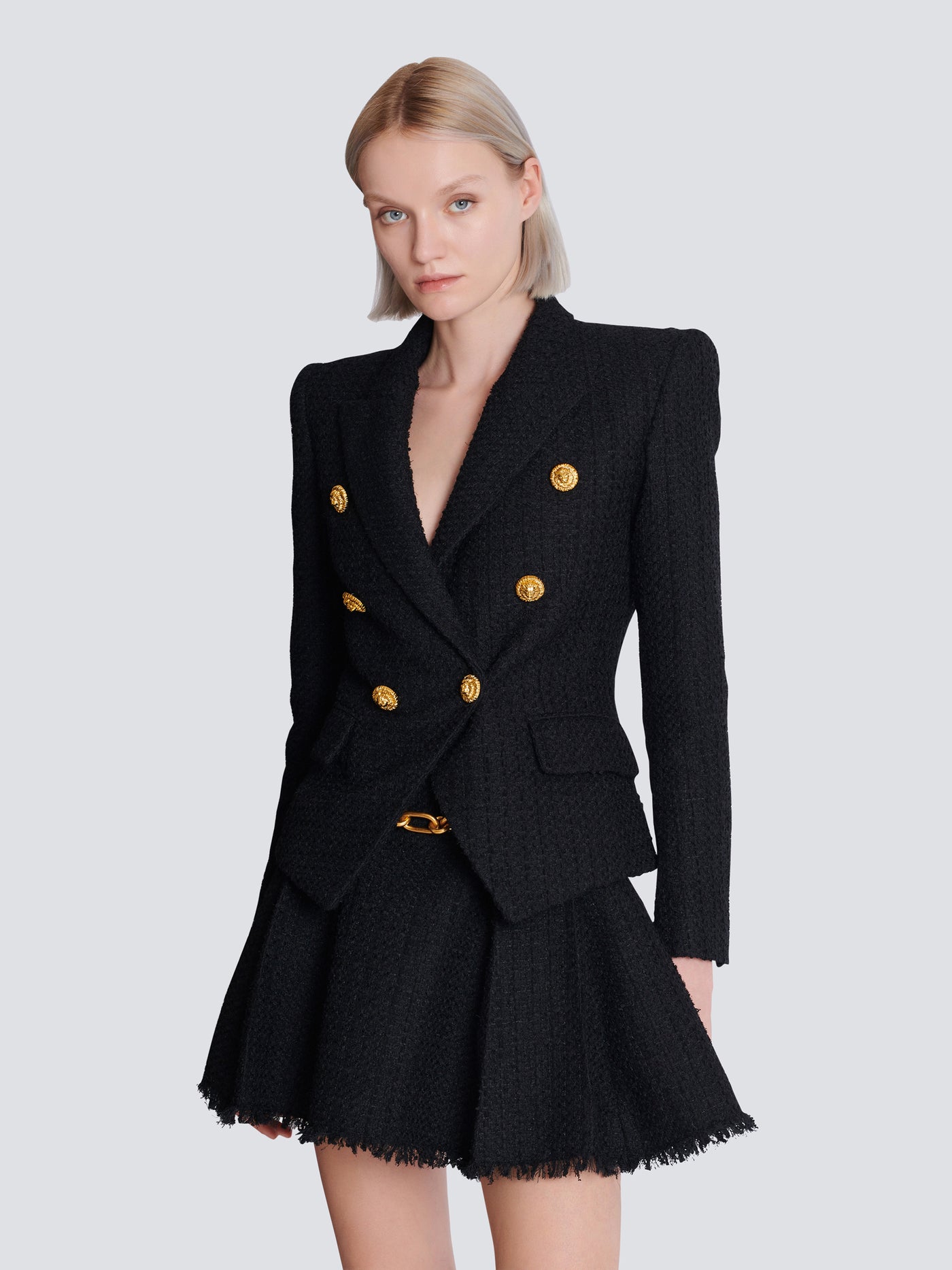 6-buttons tweed jacket