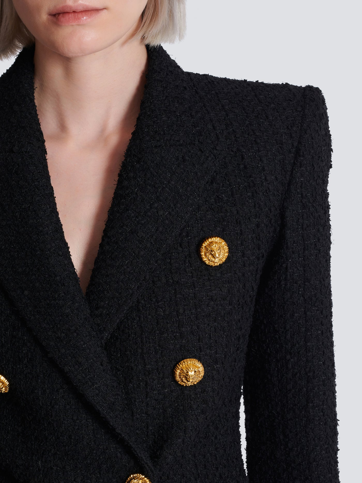 6-buttons tweed jacket