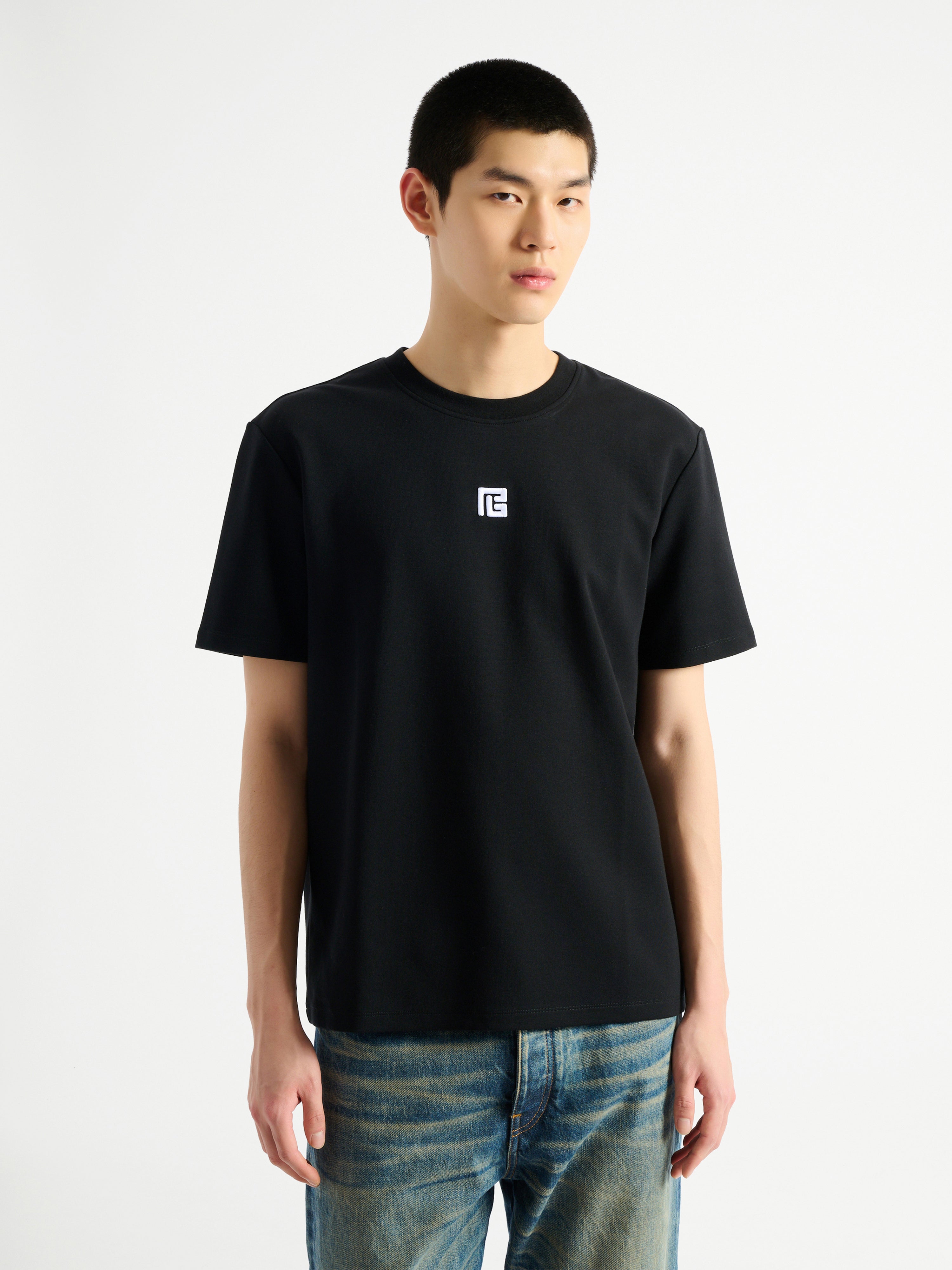 エンブロイダリーロゴ Tシャツ 黒 - メンズ | BALMAIN