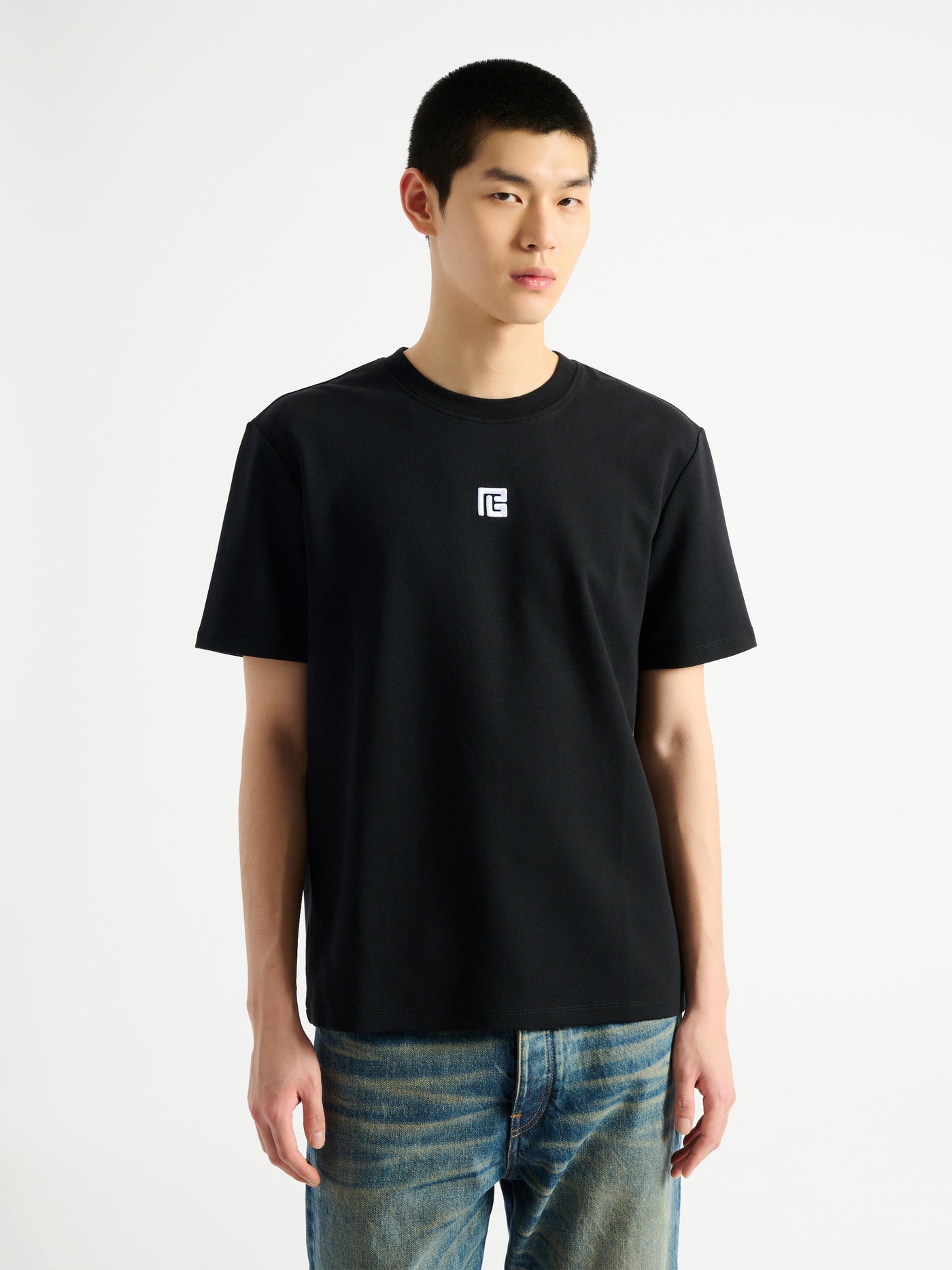 T-shirt with embroidered logo