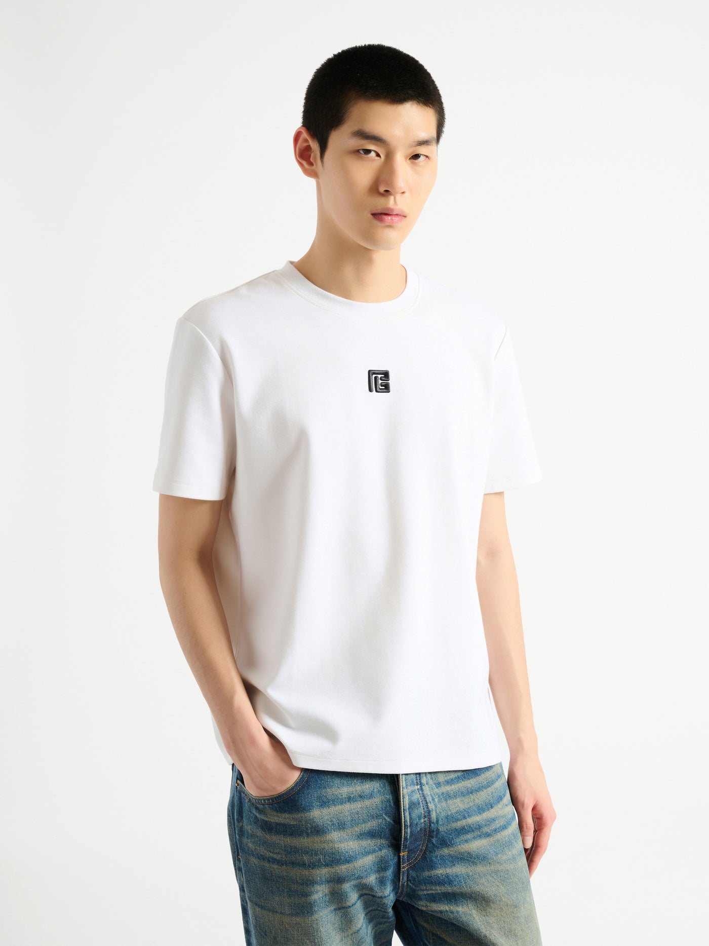 T-shirt with embroidered logo