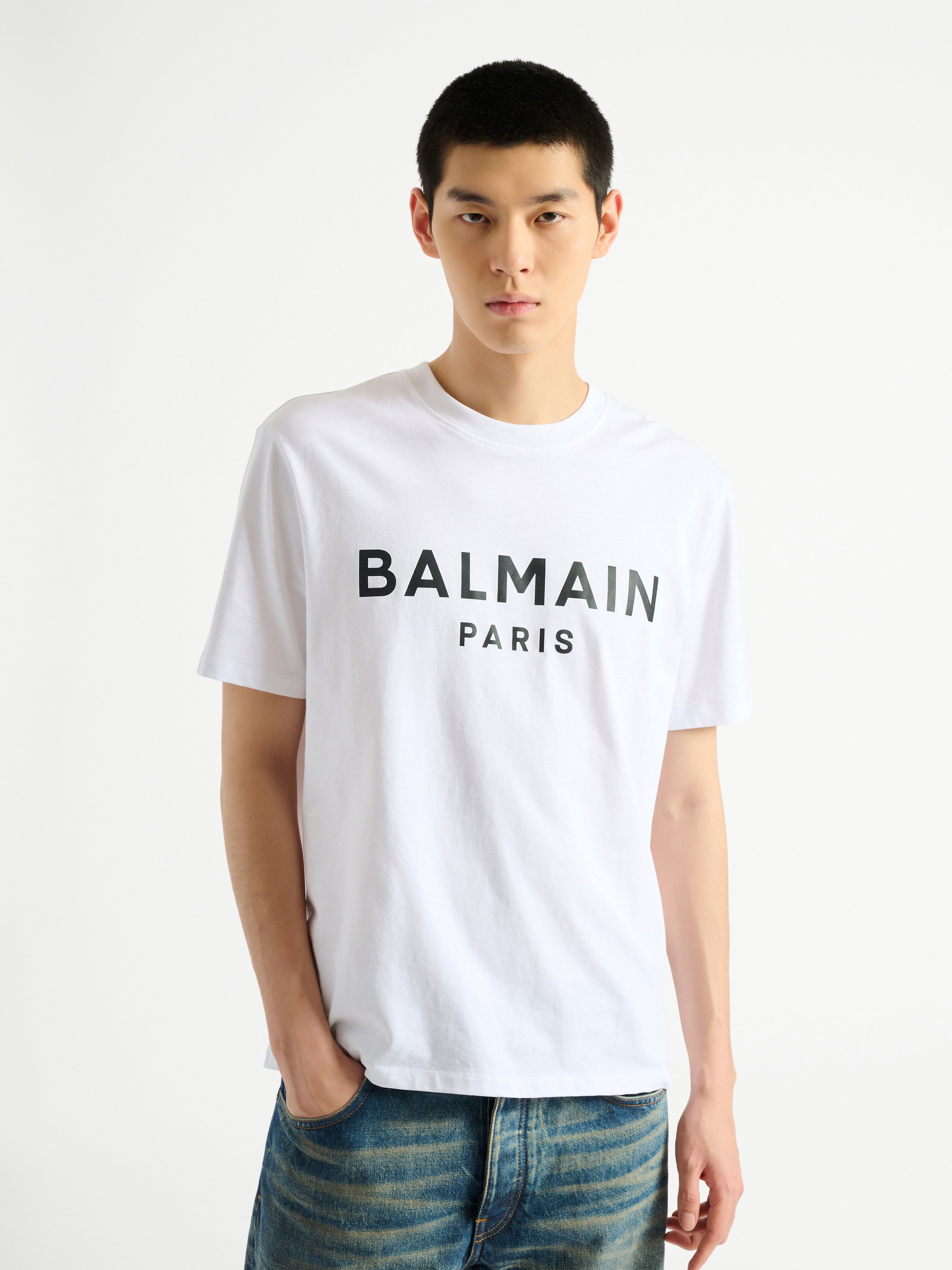 Printed Balmain Paris T-shirt white - Men | BALMAIN