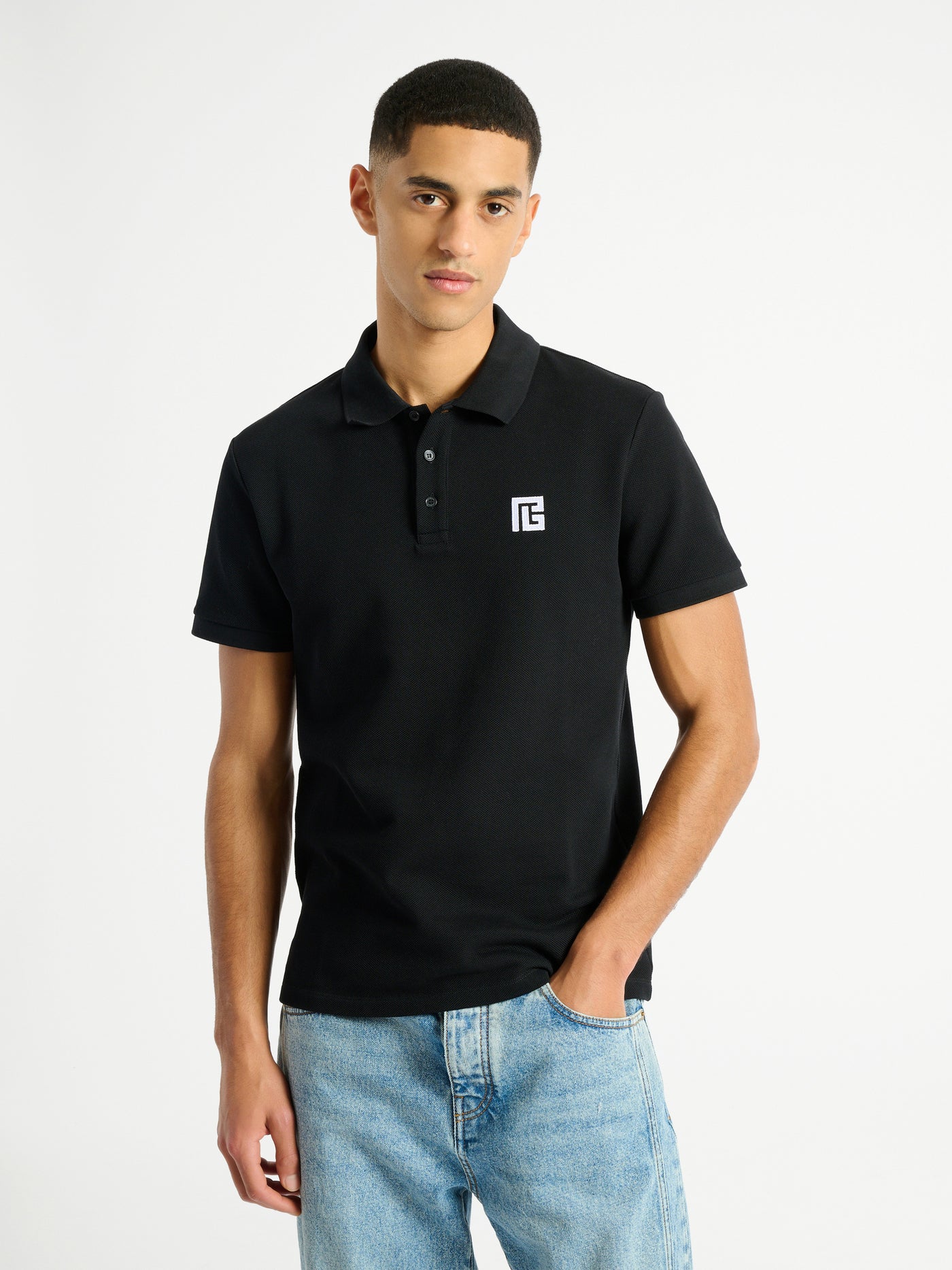 Embroidered cotton polo