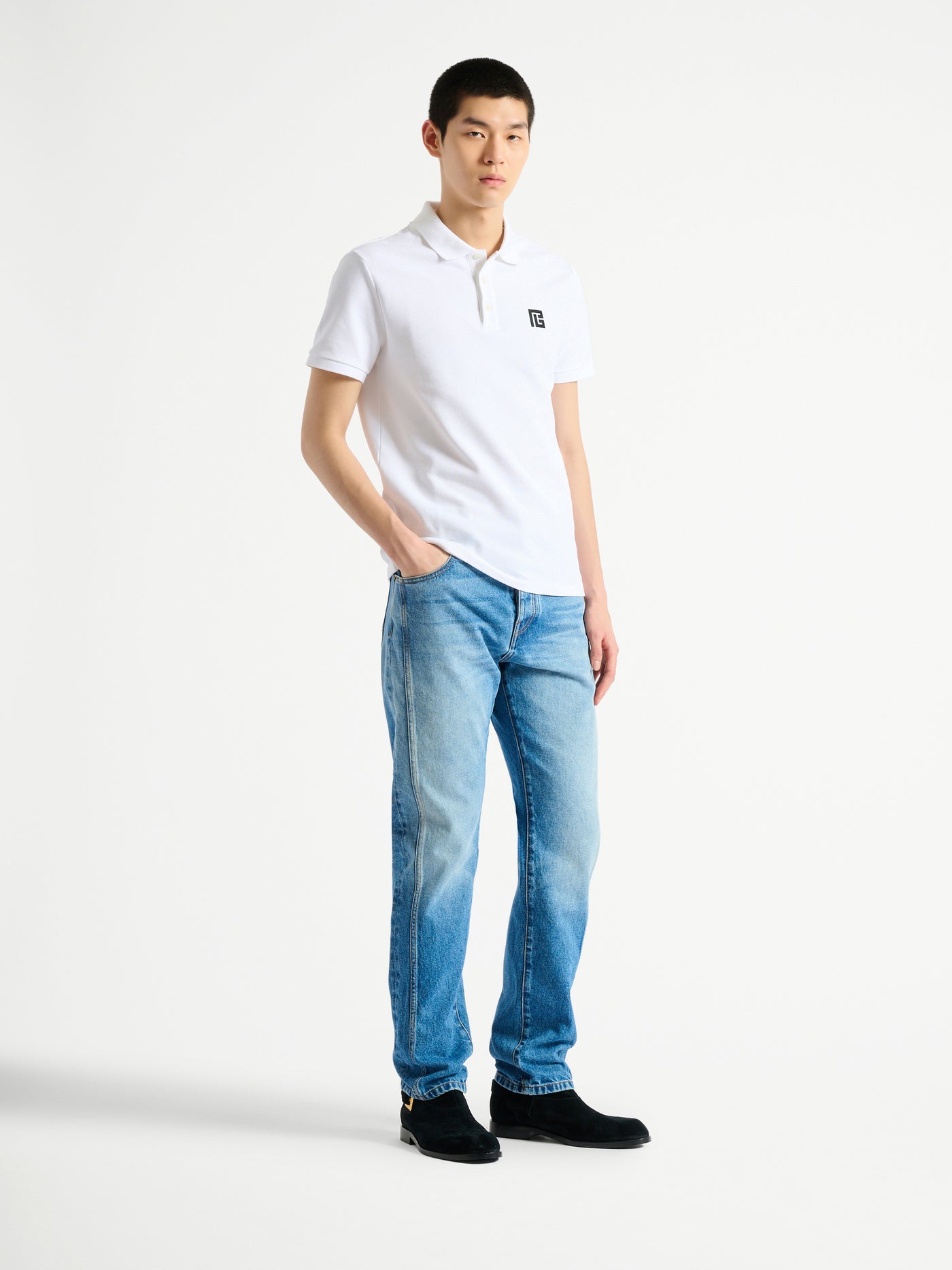 Embroidered cotton polo