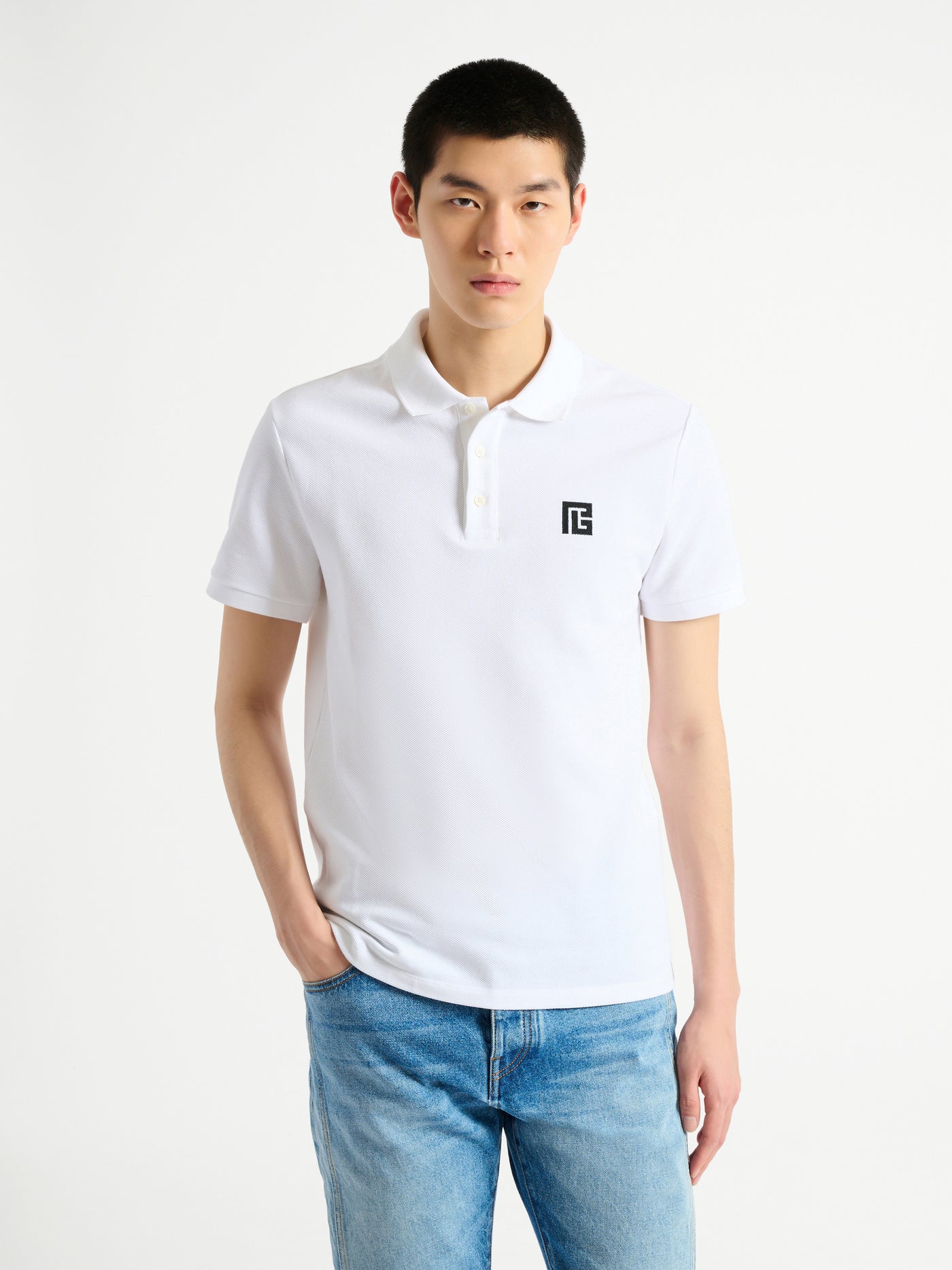Embroidered cotton polo