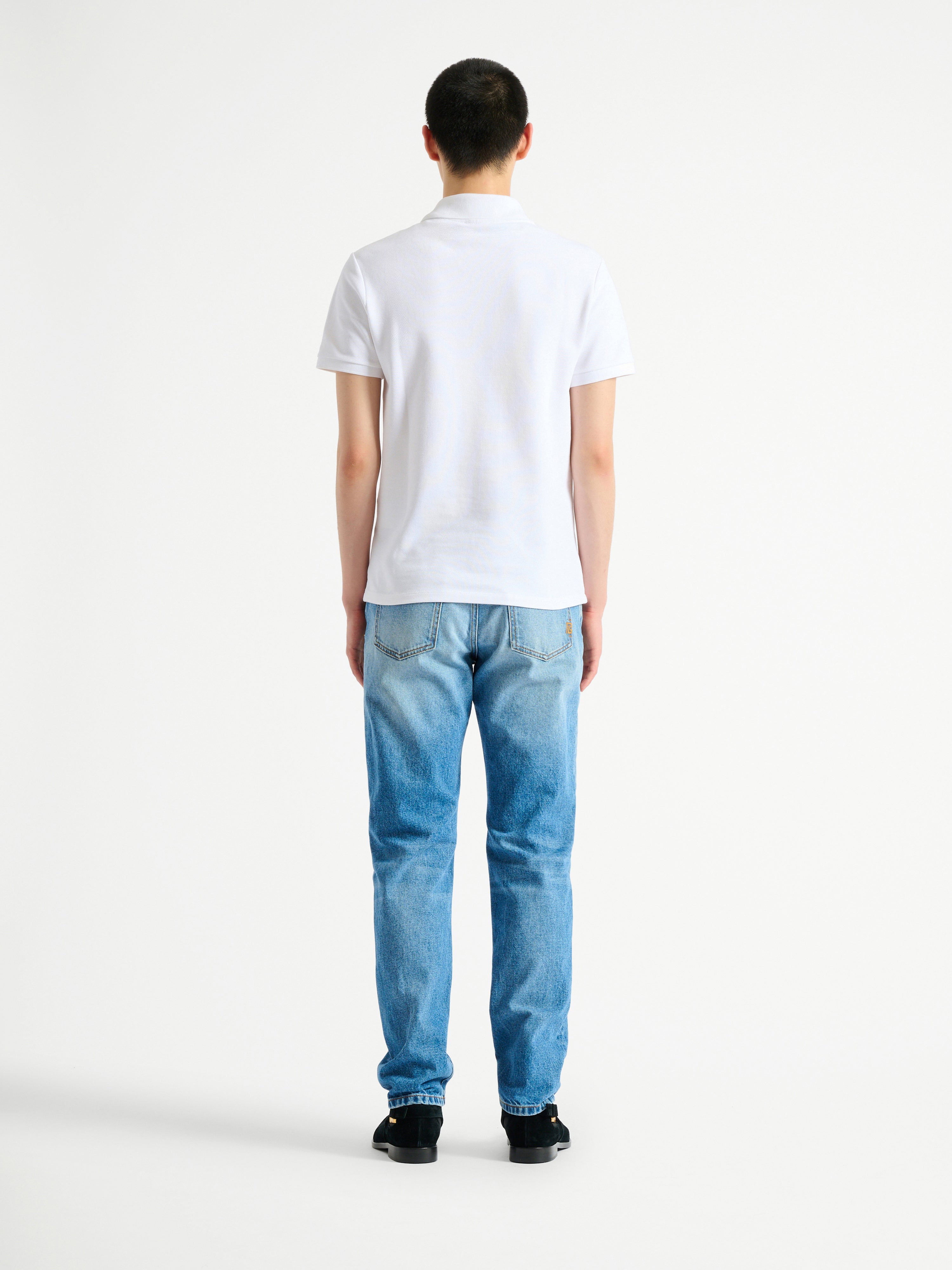 Embroidered cotton polo White - Men I Balmain