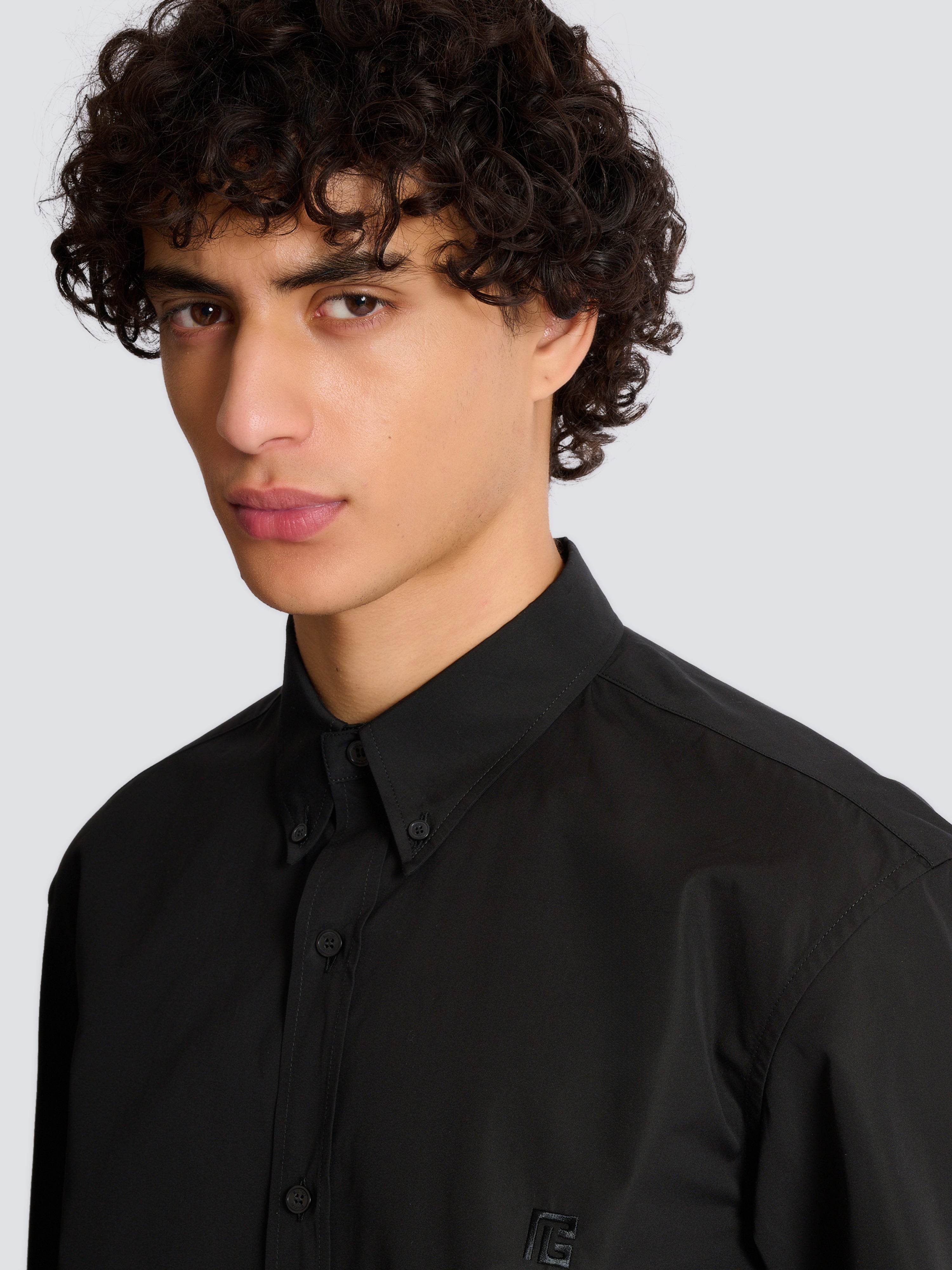 Cotton poplin shirt Black - Men I Balmain