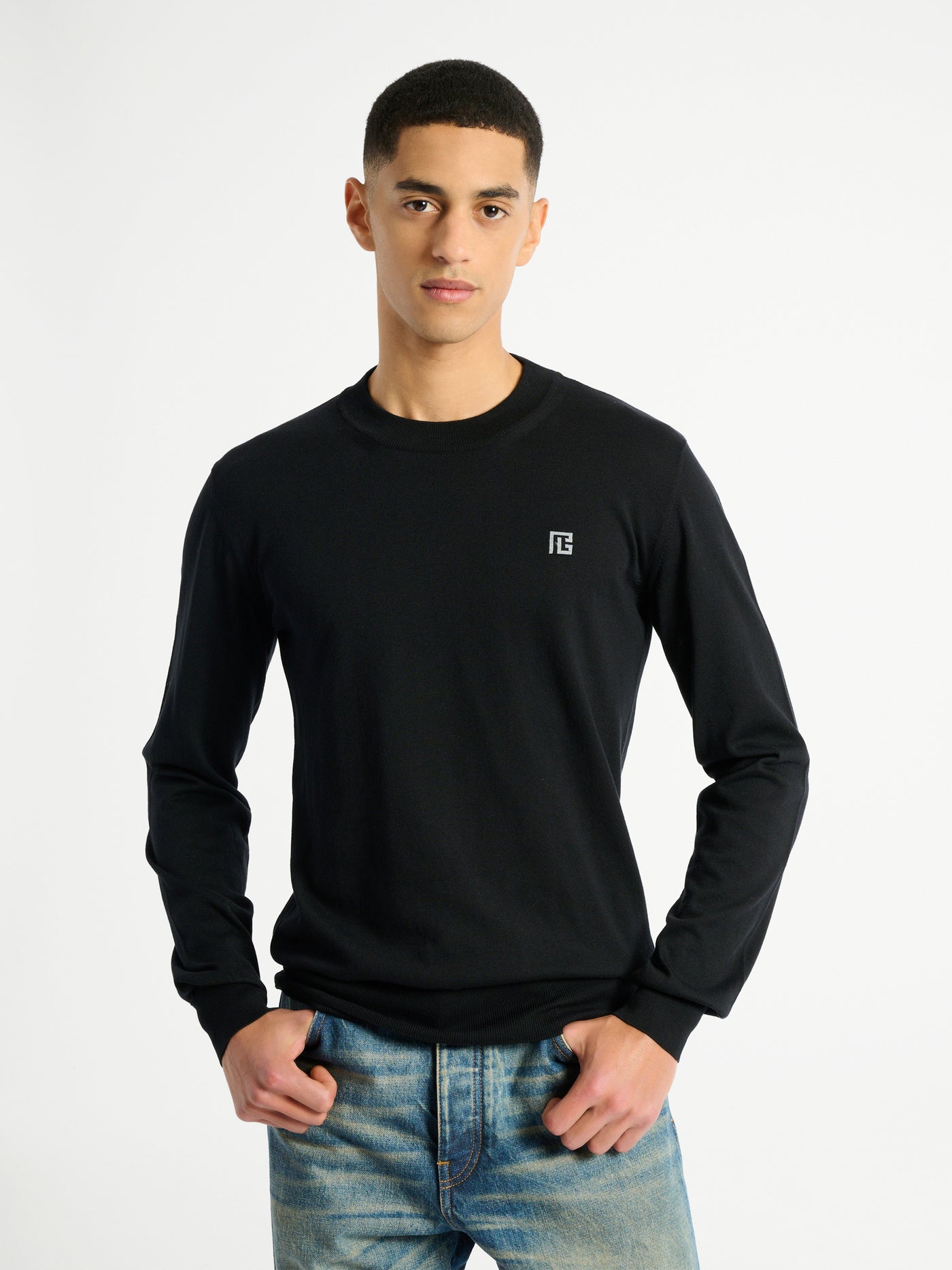 Fine silk and cotton jumper