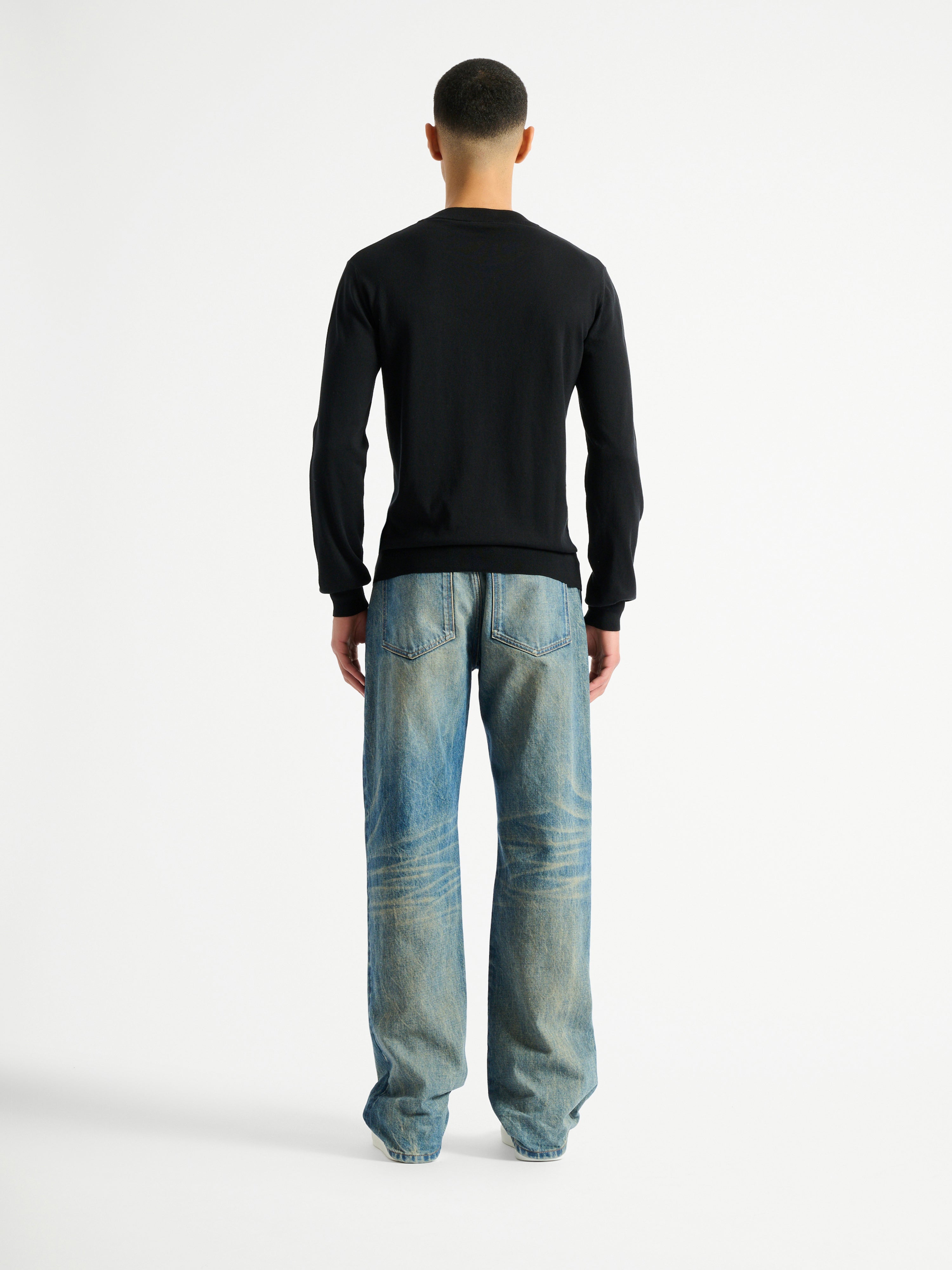 Fine silk and cotton jumper Black - Men I Balmain