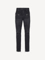 Biker jeans in black vintage denim