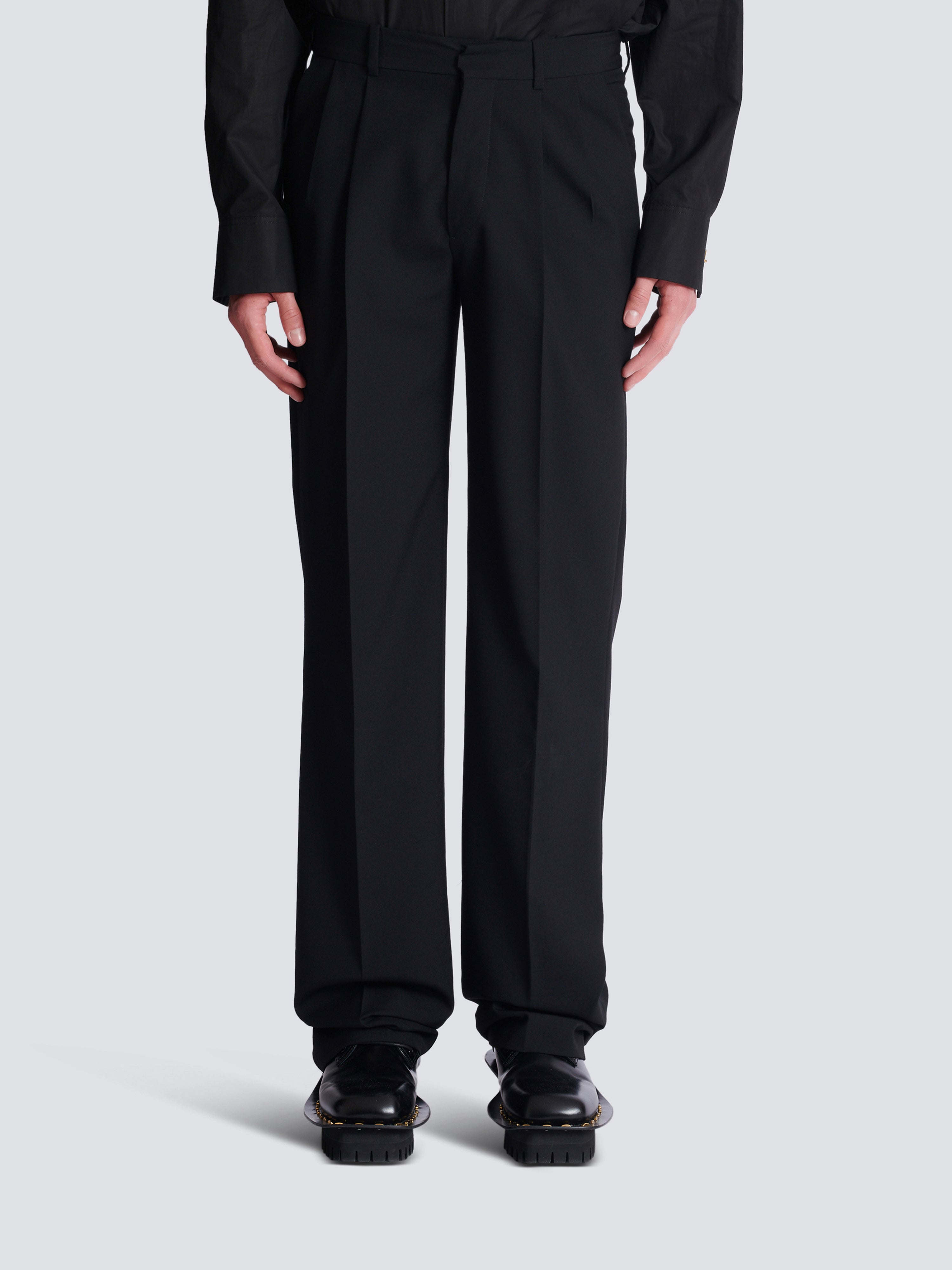Wool straight-leg trousers Black - Men I Balmain