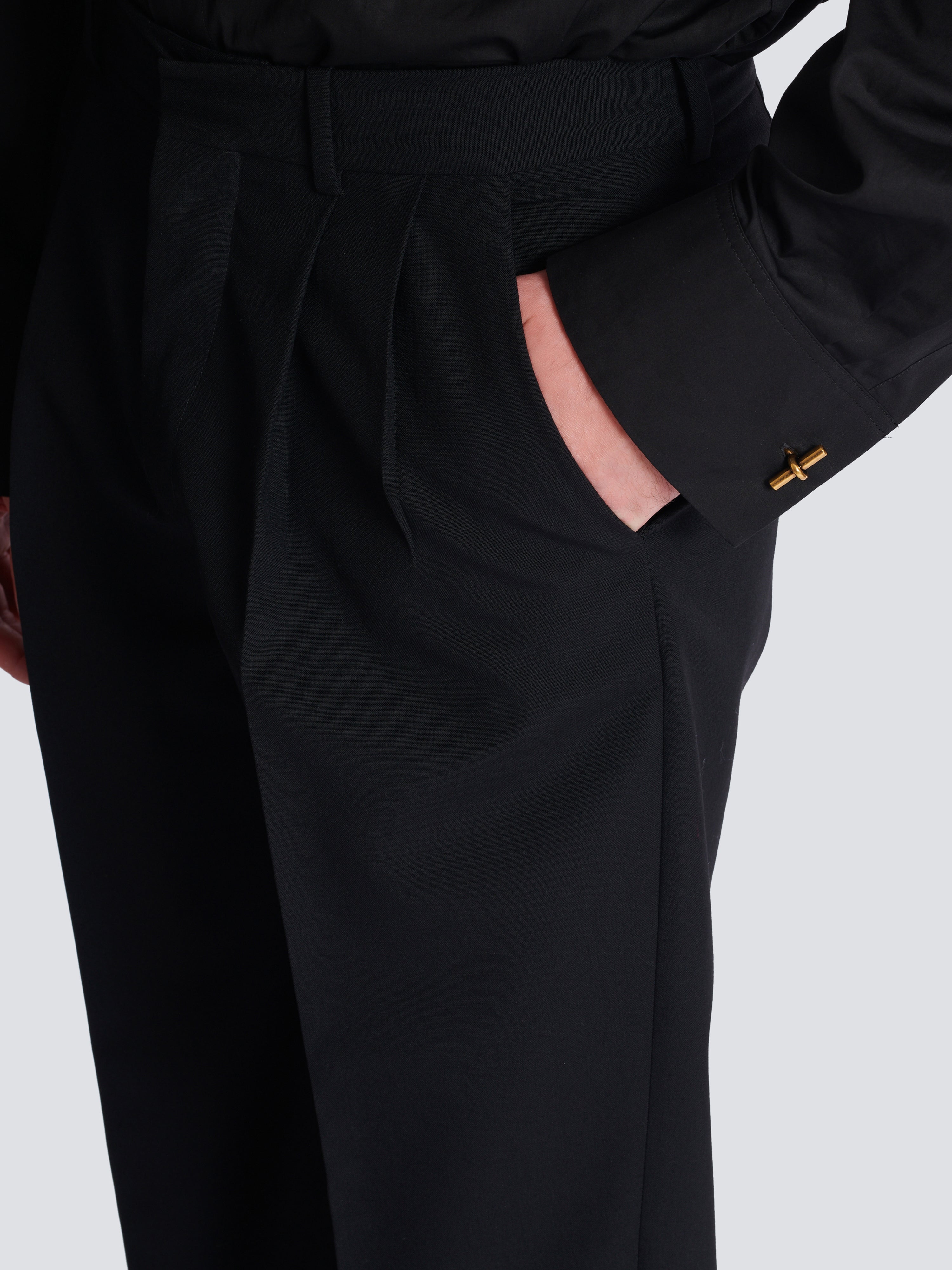 Wool straight-leg trousers Black - Men I Balmain