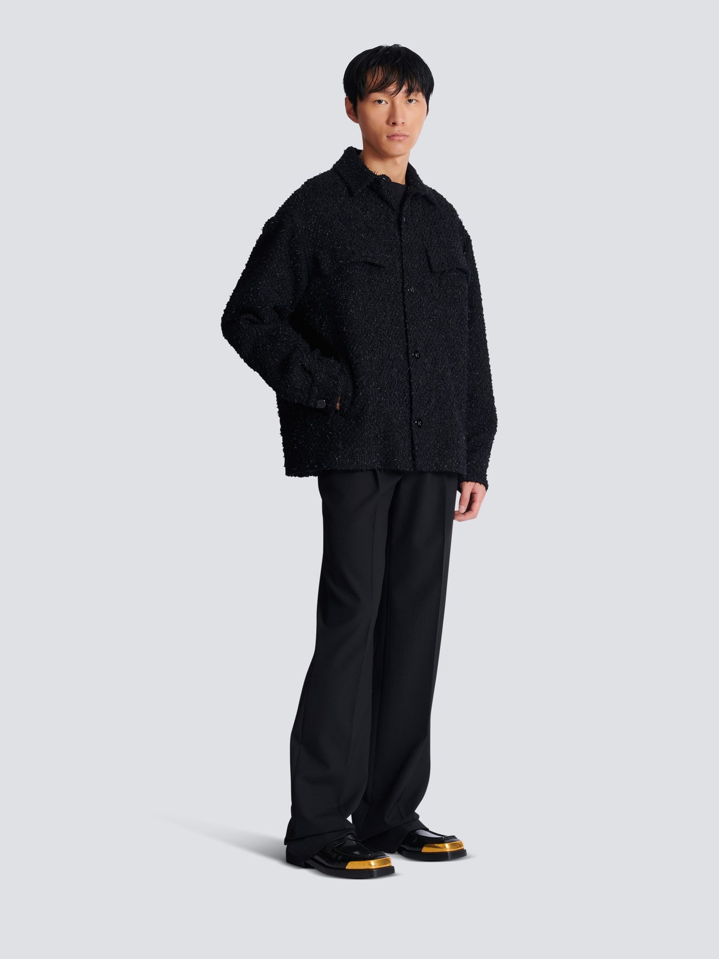 Monogram tweed overshirt