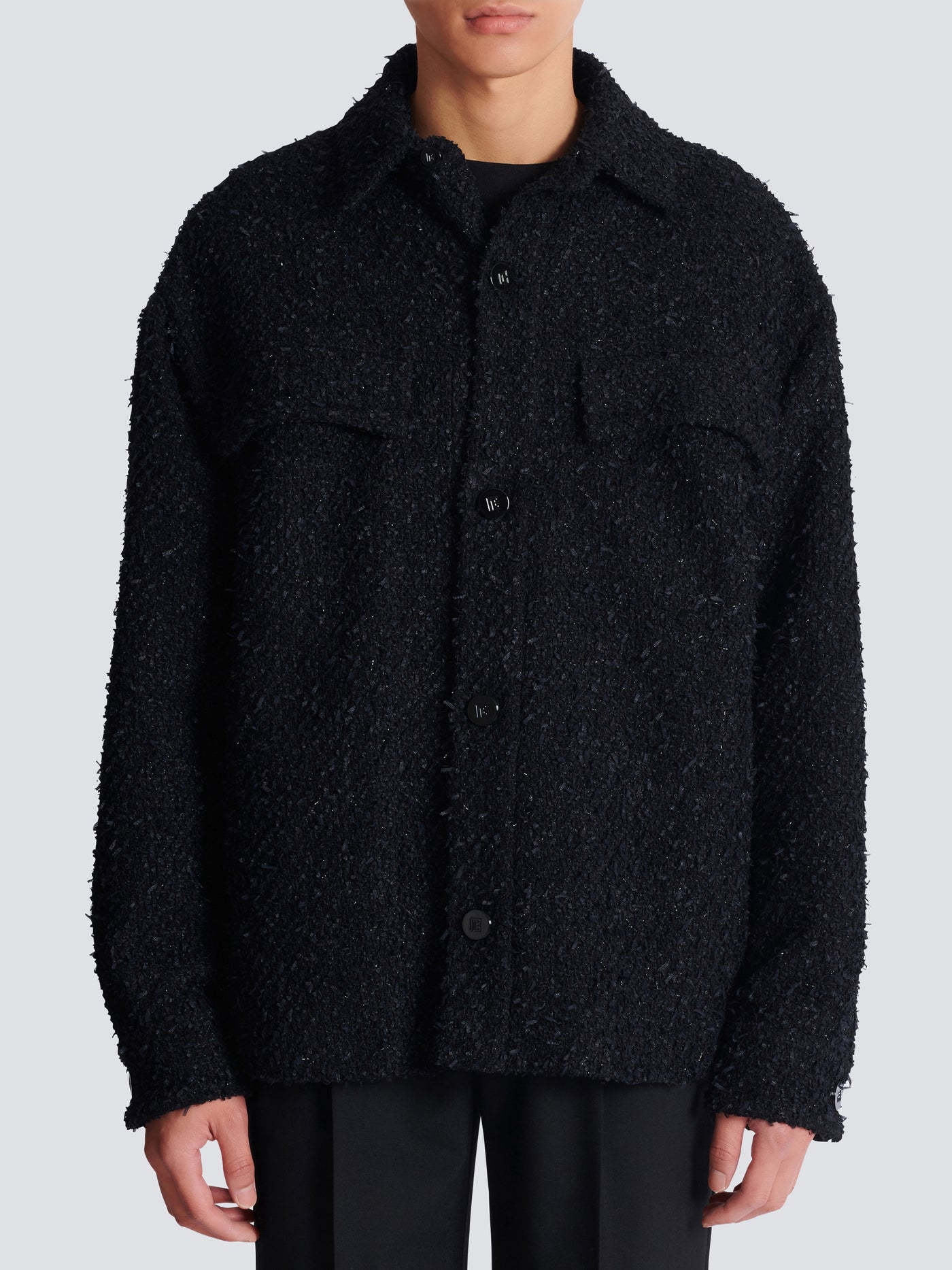 Monogram tweed overshirt