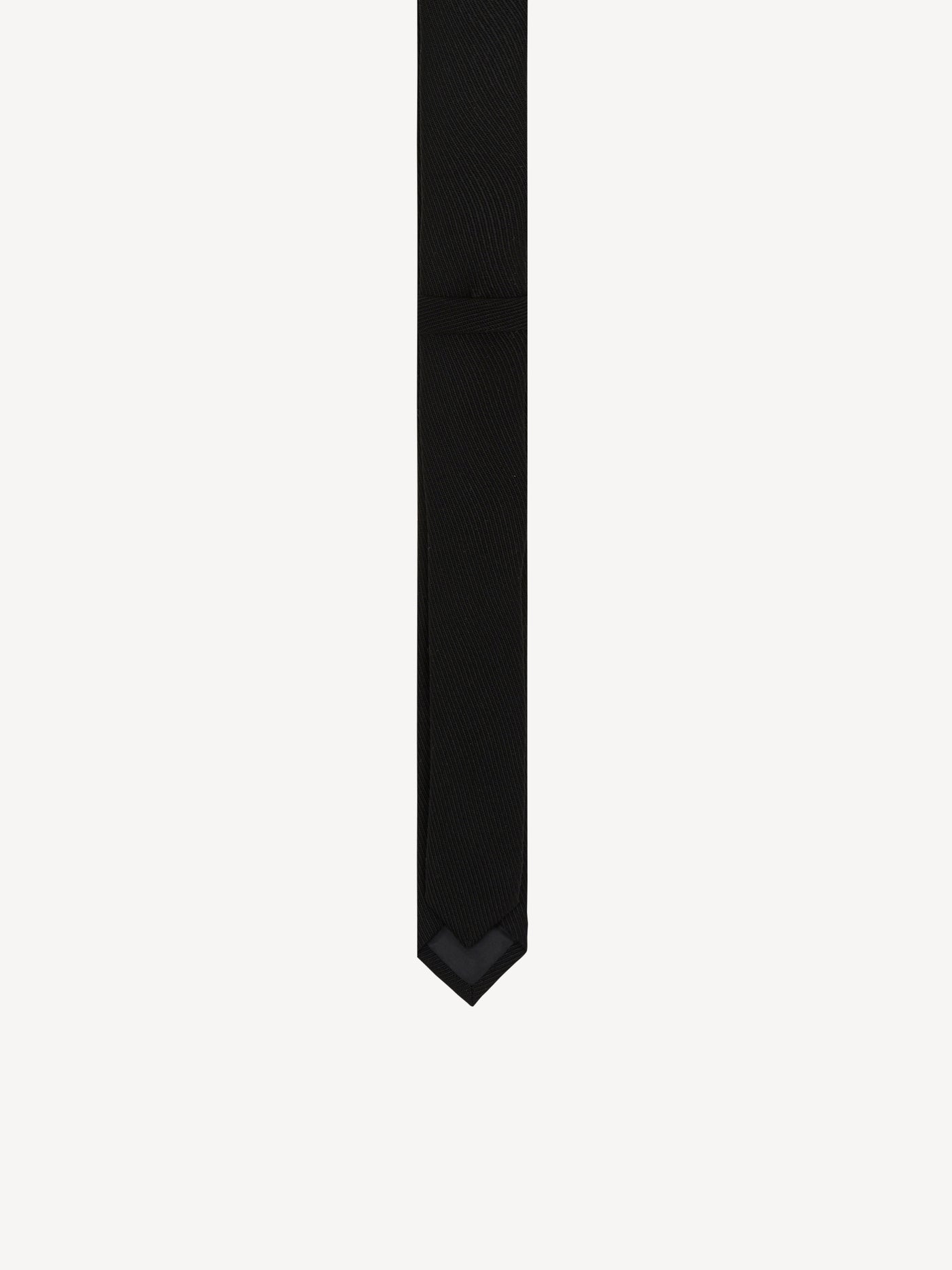 Slim wool tie with PB embroidery