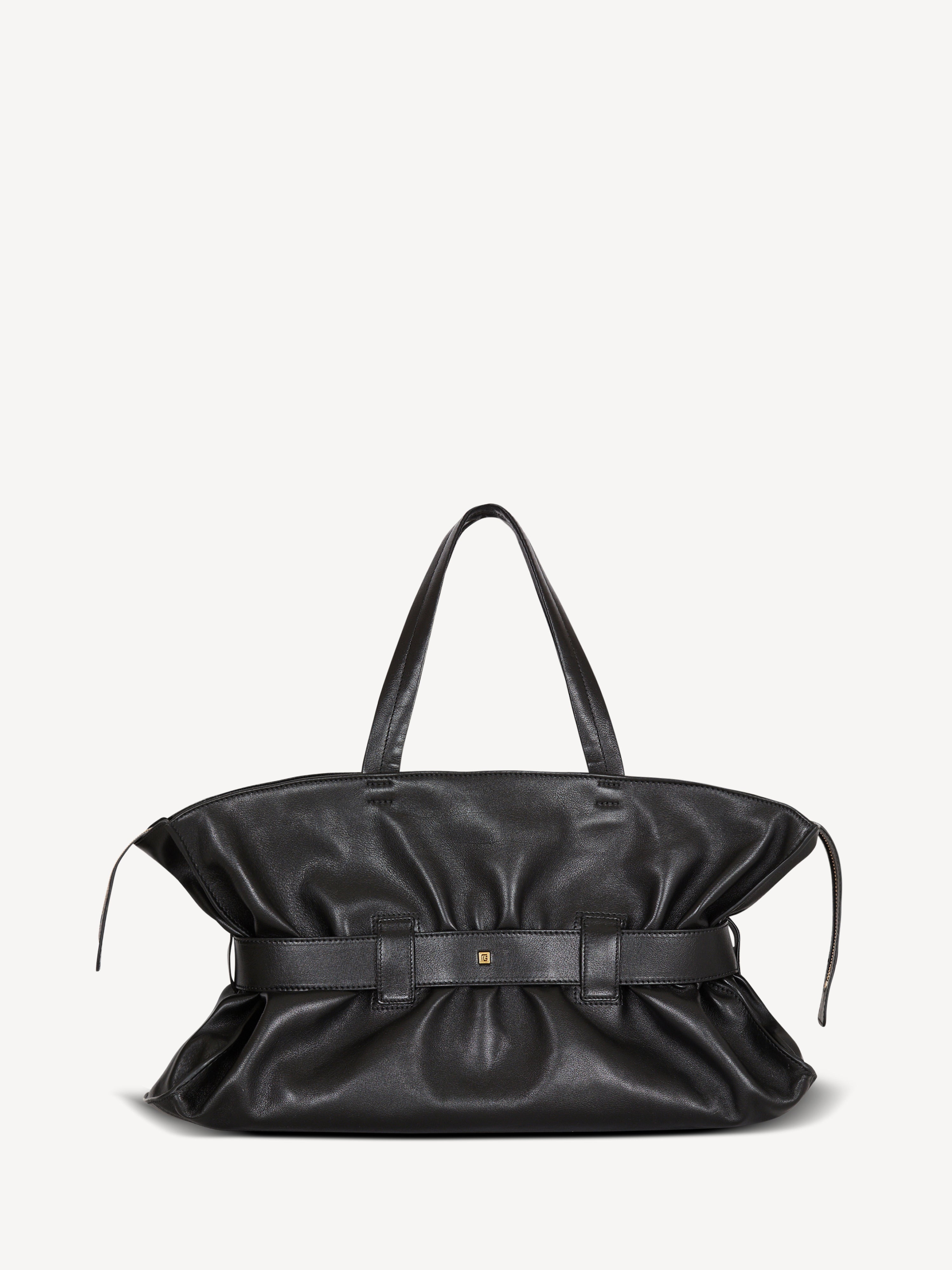 Large calfskin Anthem Zip bag Black - Men I Balmain