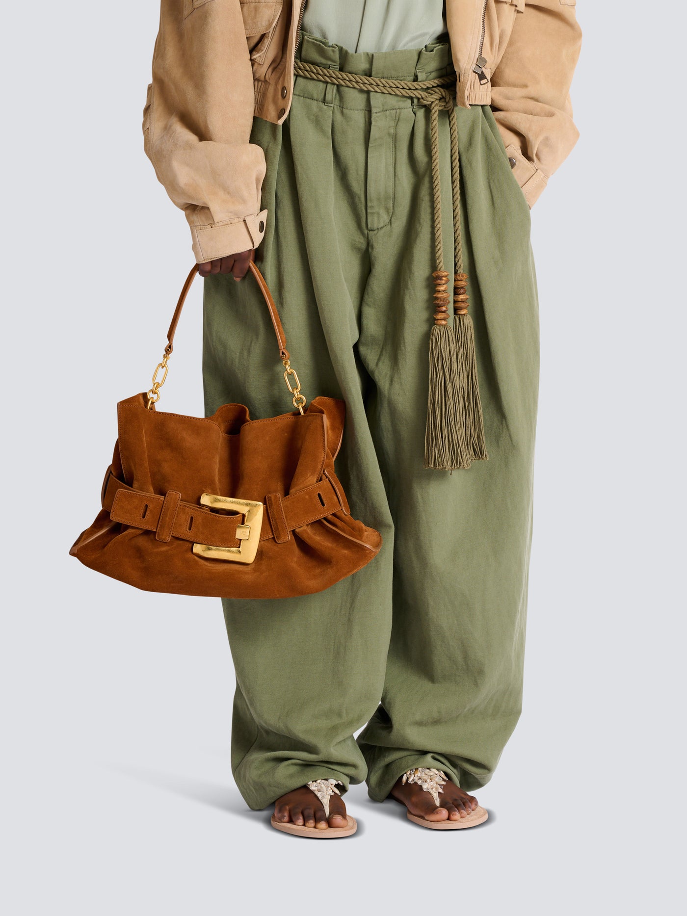 Anthem Medium suede leather bag