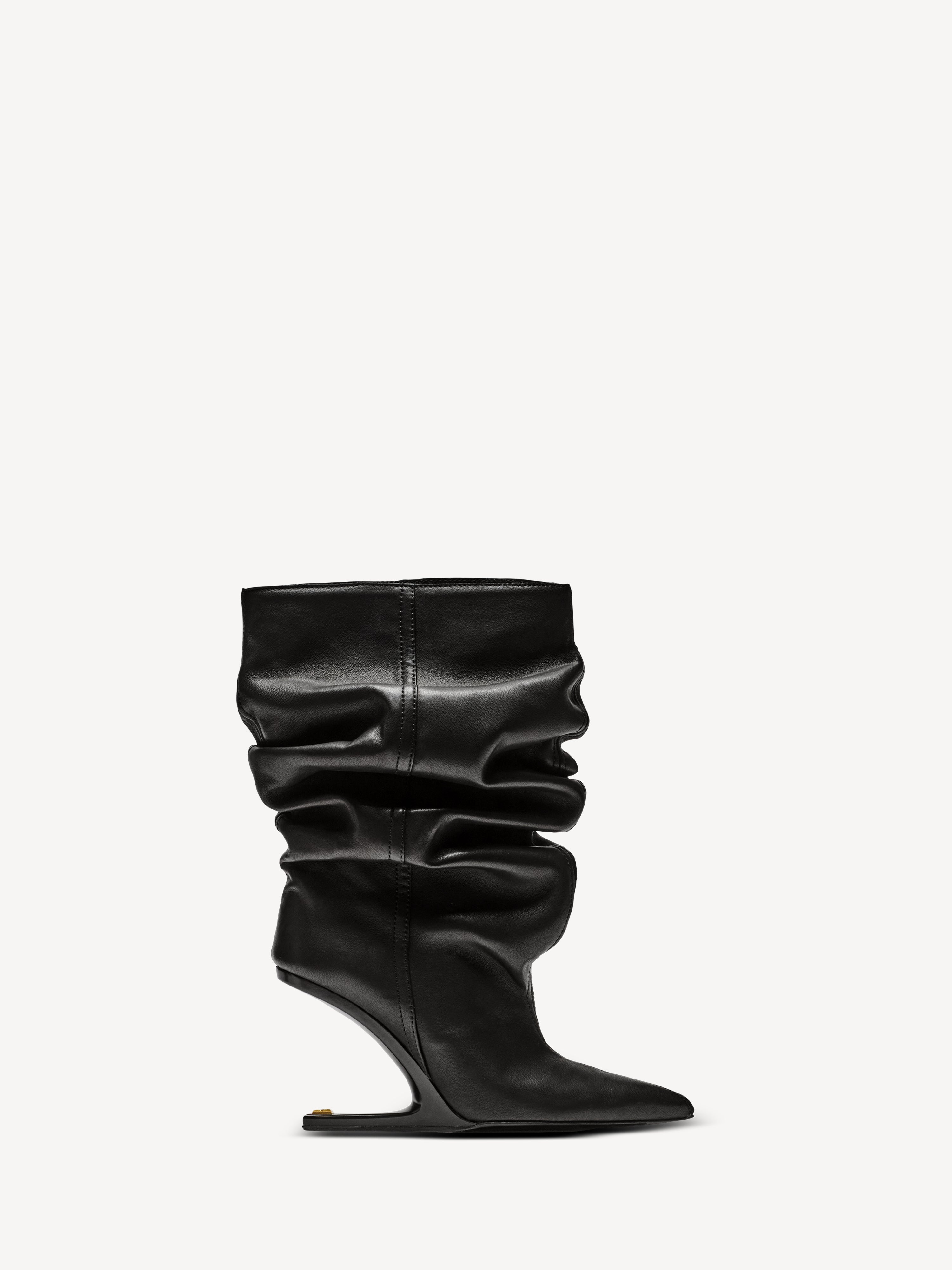 No Wedge smooth leather ankle boots Black - Women I Balmain