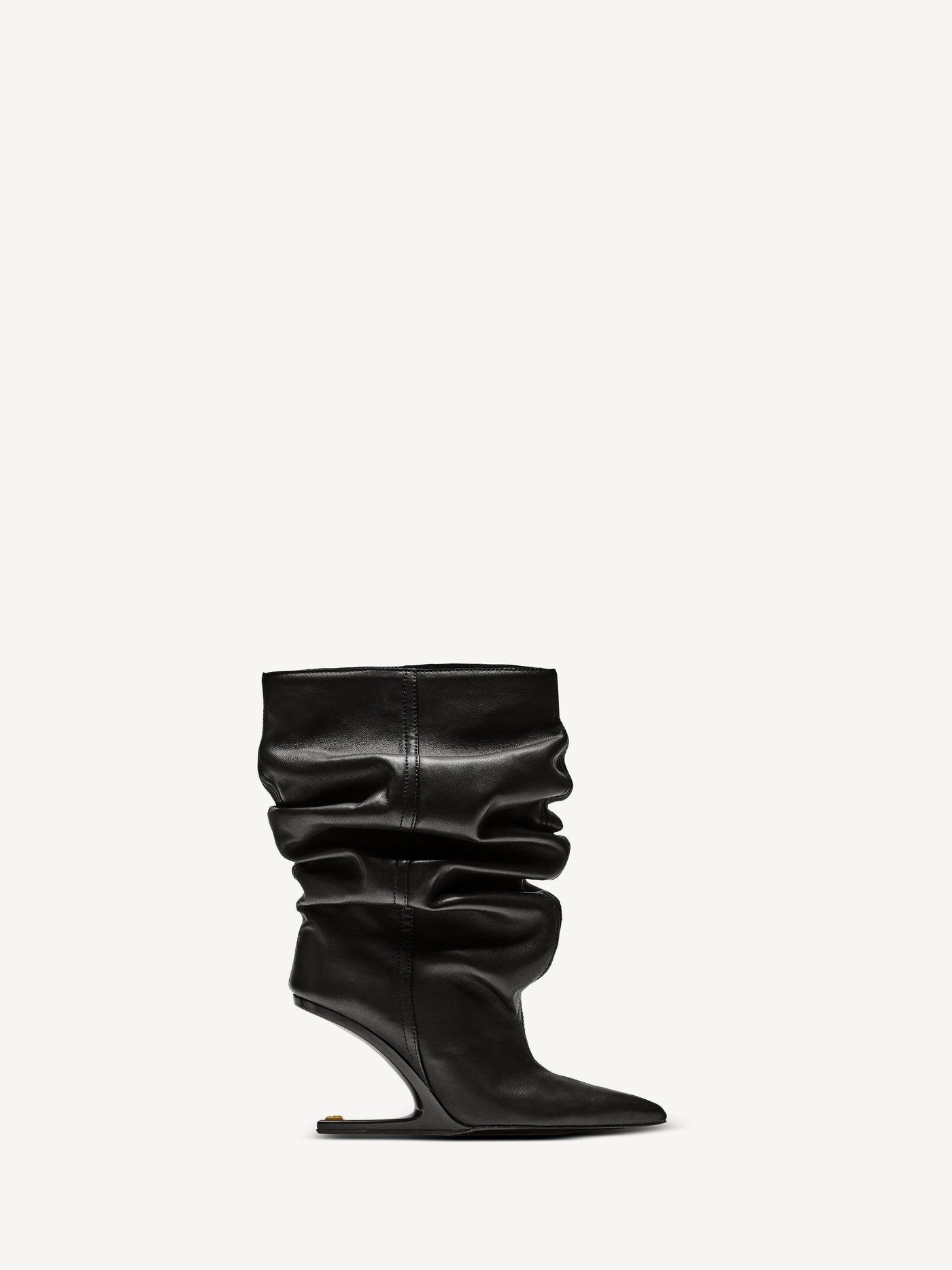 No Wedge smooth leather ankle boots