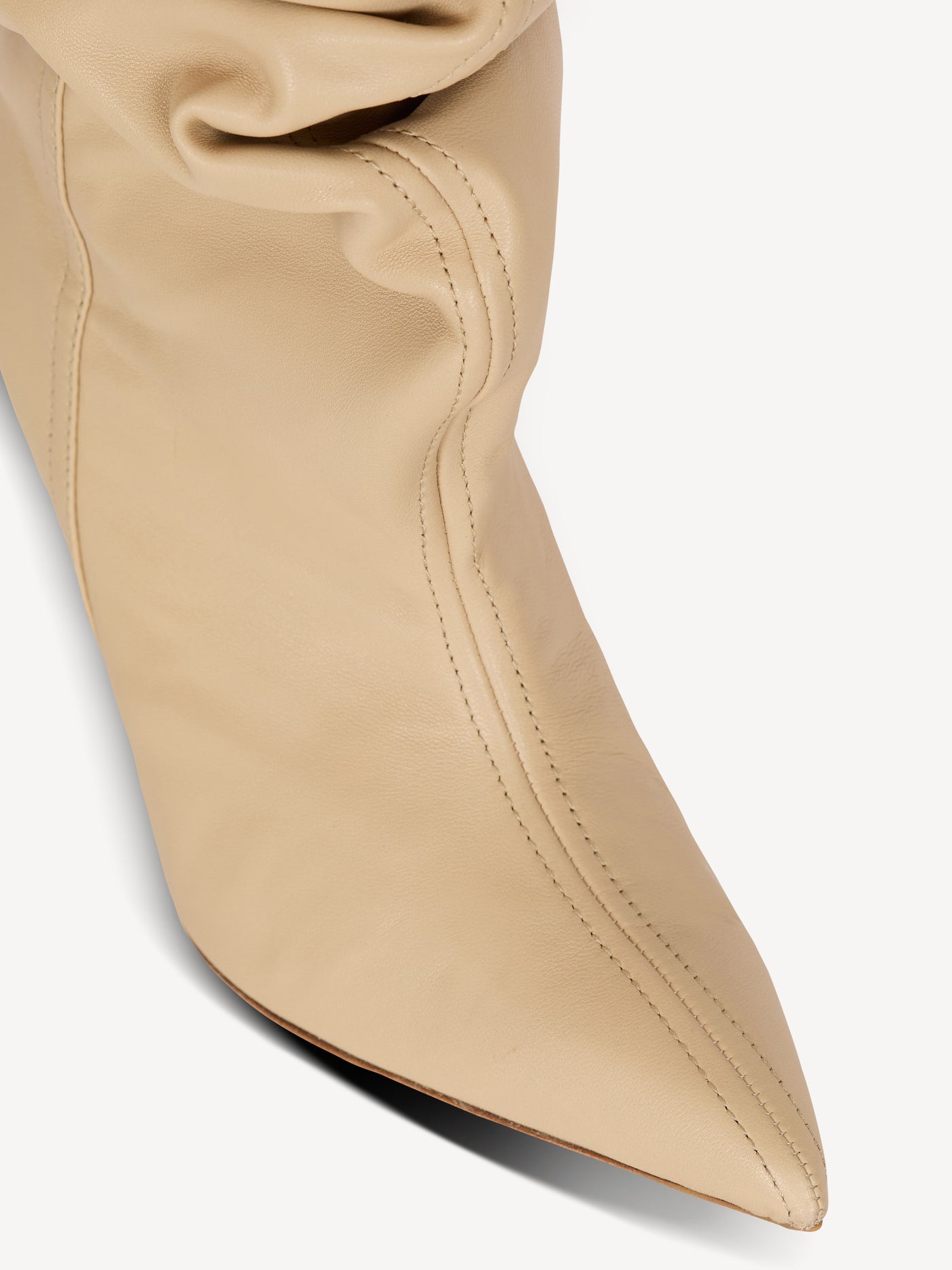 No Wedge smooth leather ankle boots