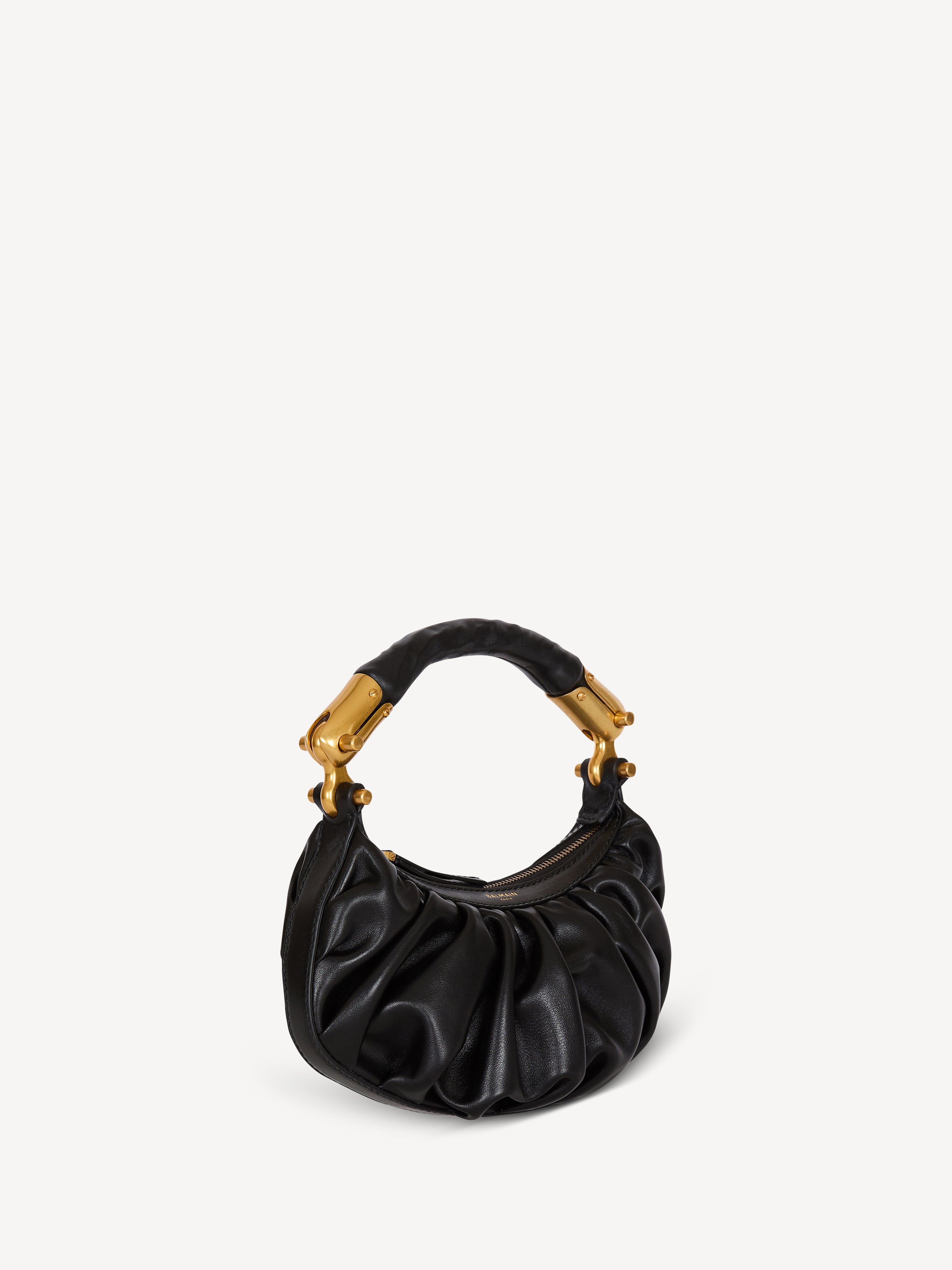 Ébène Mini bag in calfskin leather Black - Women I Balmain