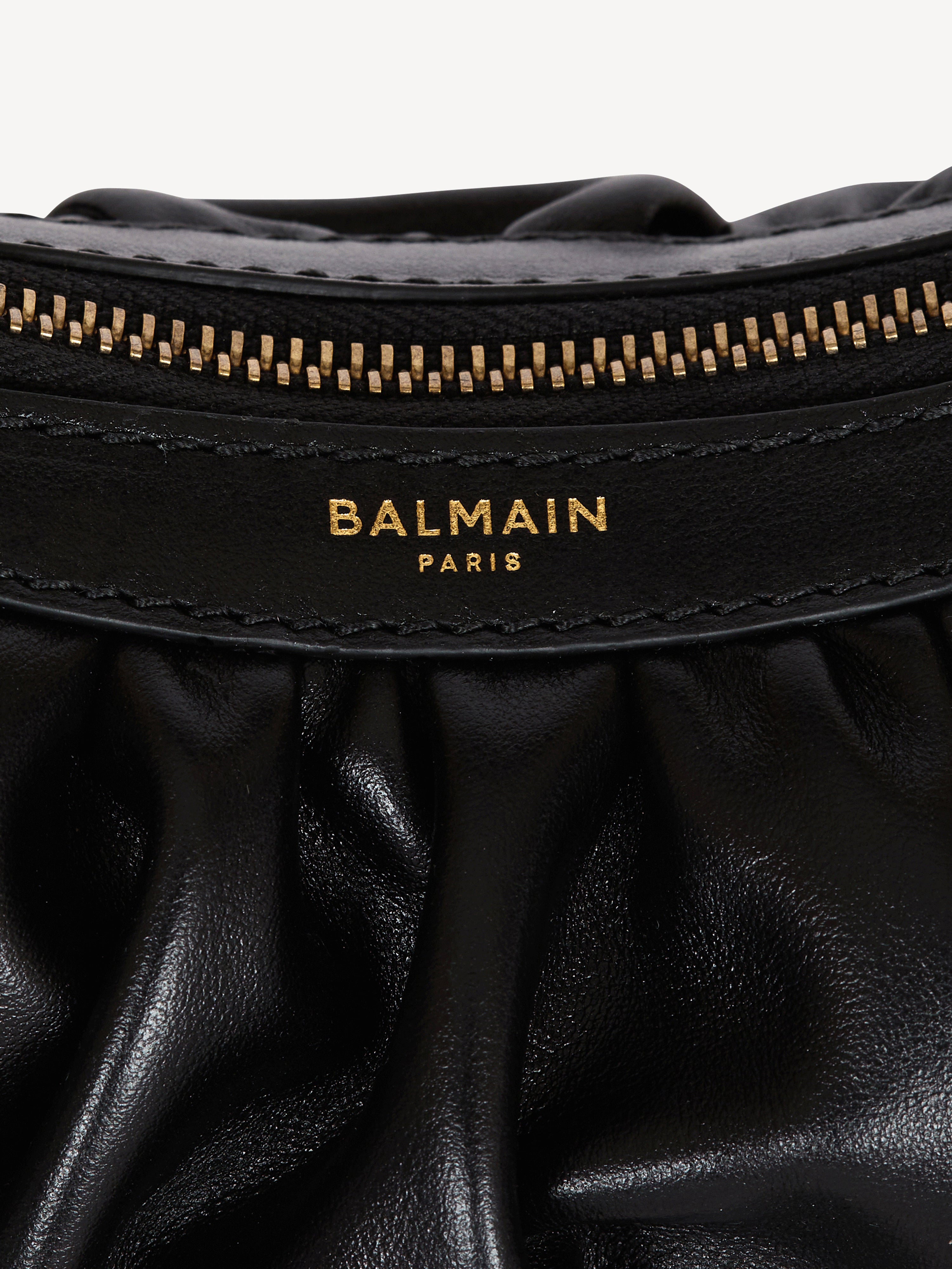 Ébène Mini bag in calfskin leather Black - Women I Balmain