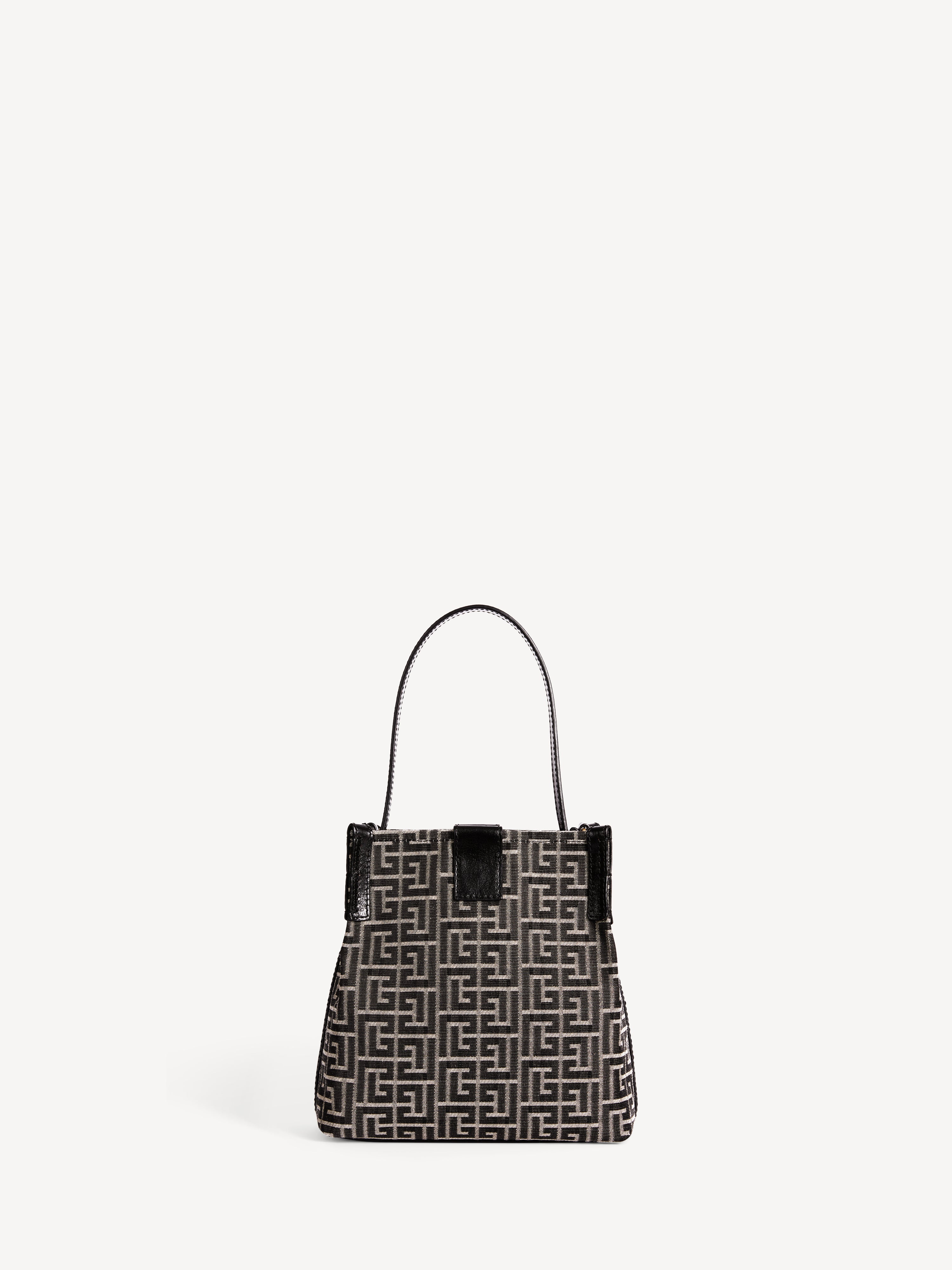 Release Bucket bag in jacquard and calfskin Black - Women I Balmain
