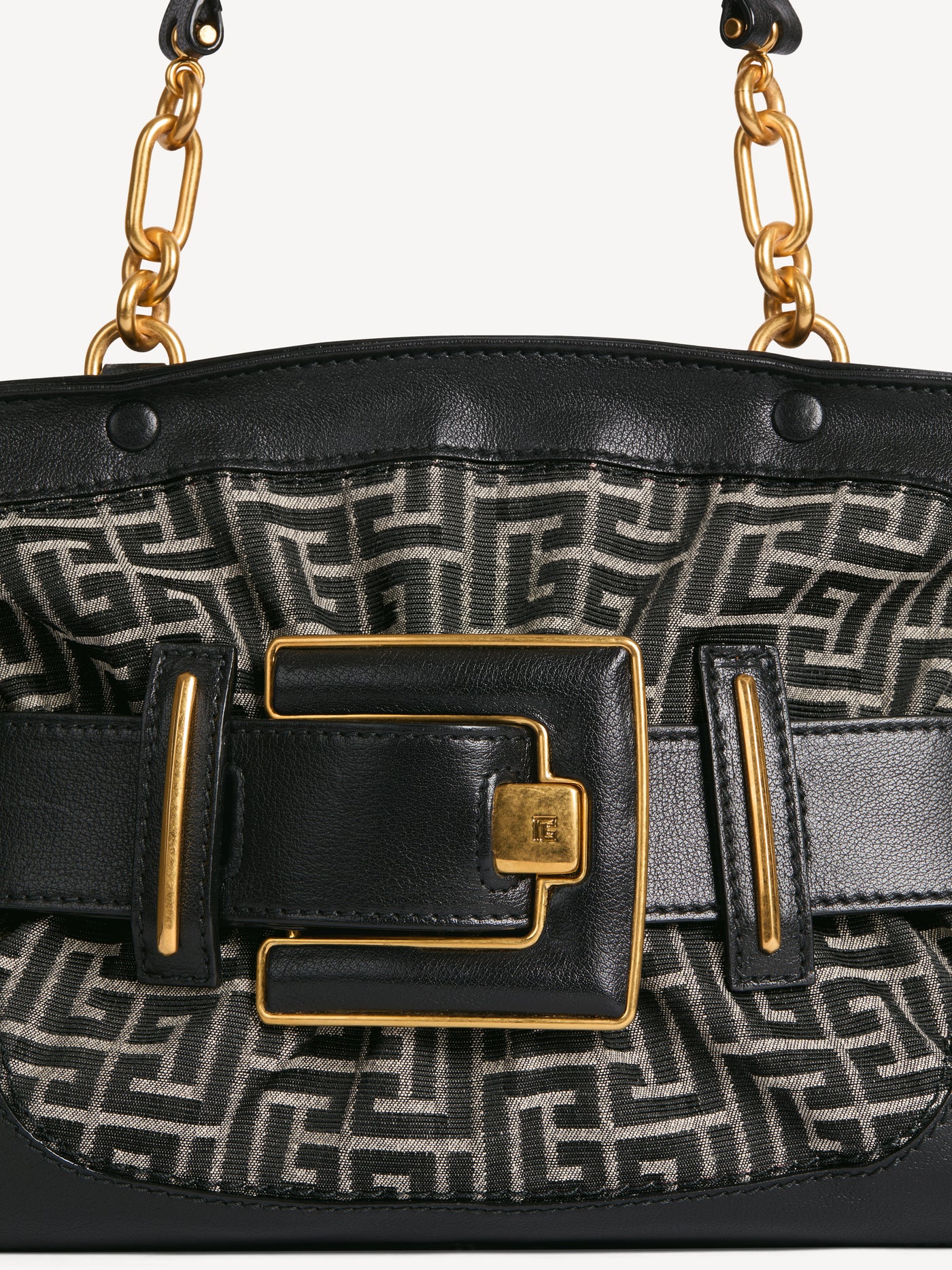 Leather and monogram jacquard Anthem bag