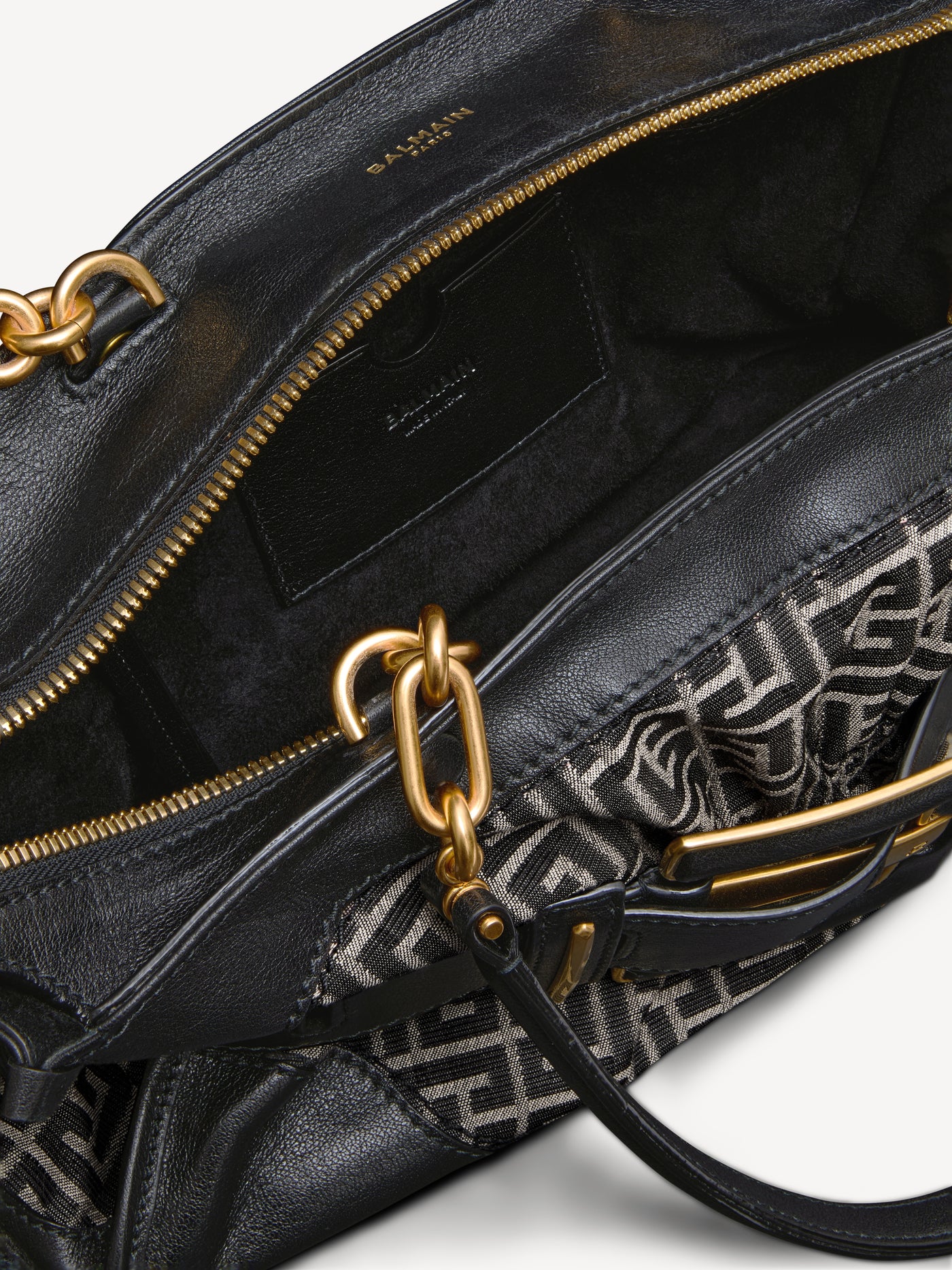 Leather and monogram jacquard Anthem bag