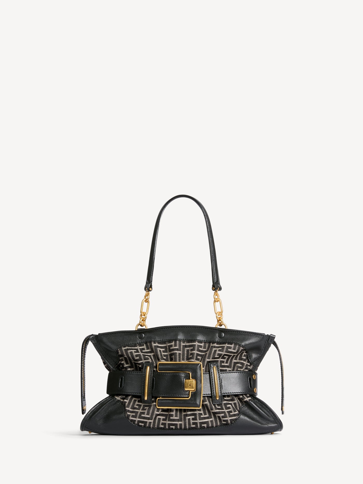Leather and monogram jacquard Anthem bag