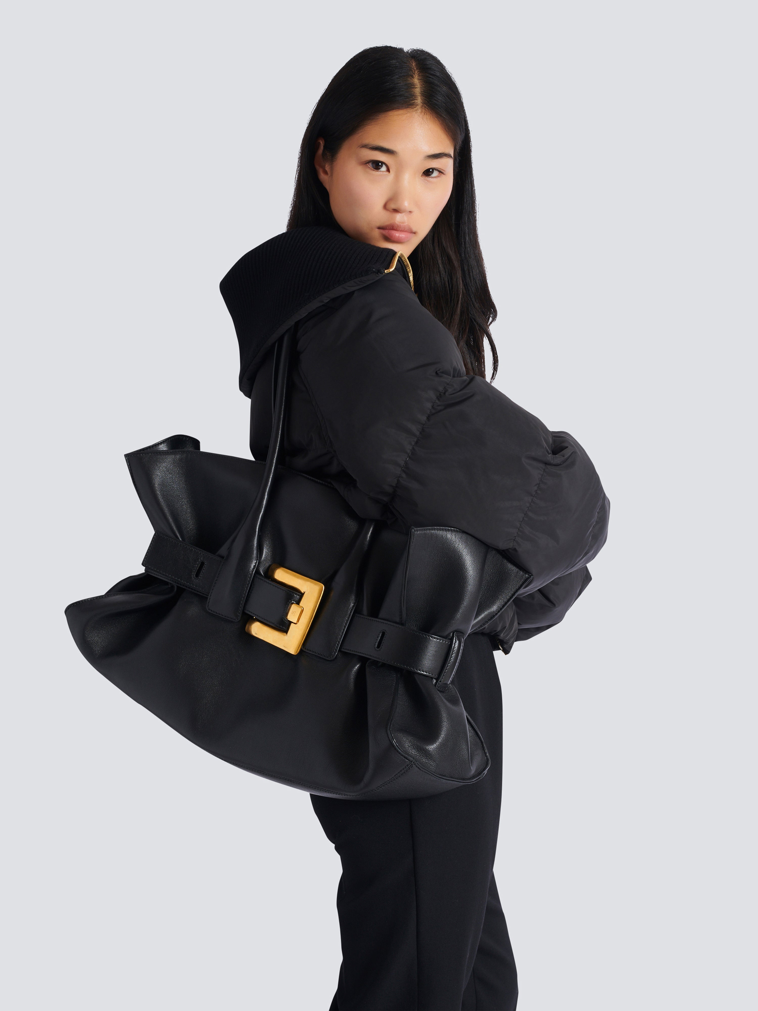 Large calfskin Anthem bag Black - Women I Balmain