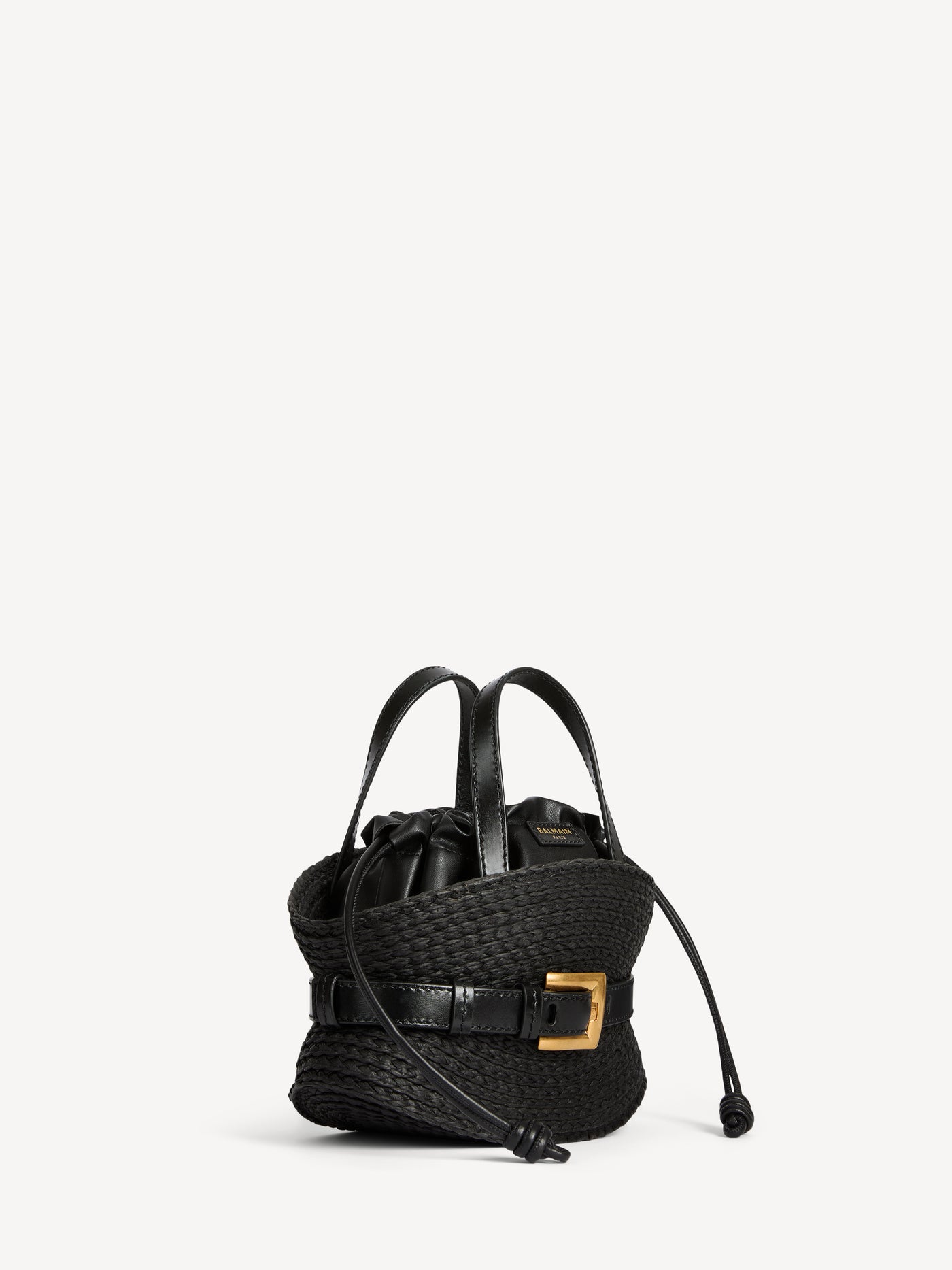 Shuffle Mini bag in calfskin and raffia