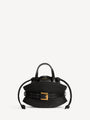 Shuffle Mini bag in calfskin and raffia
