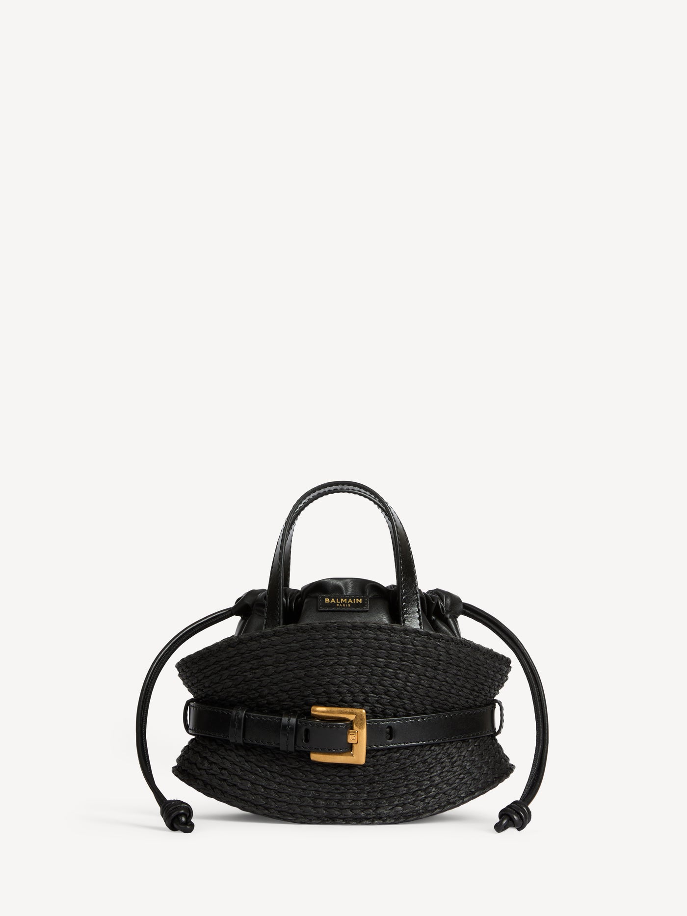 Shuffle Mini bag in calfskin and raffia