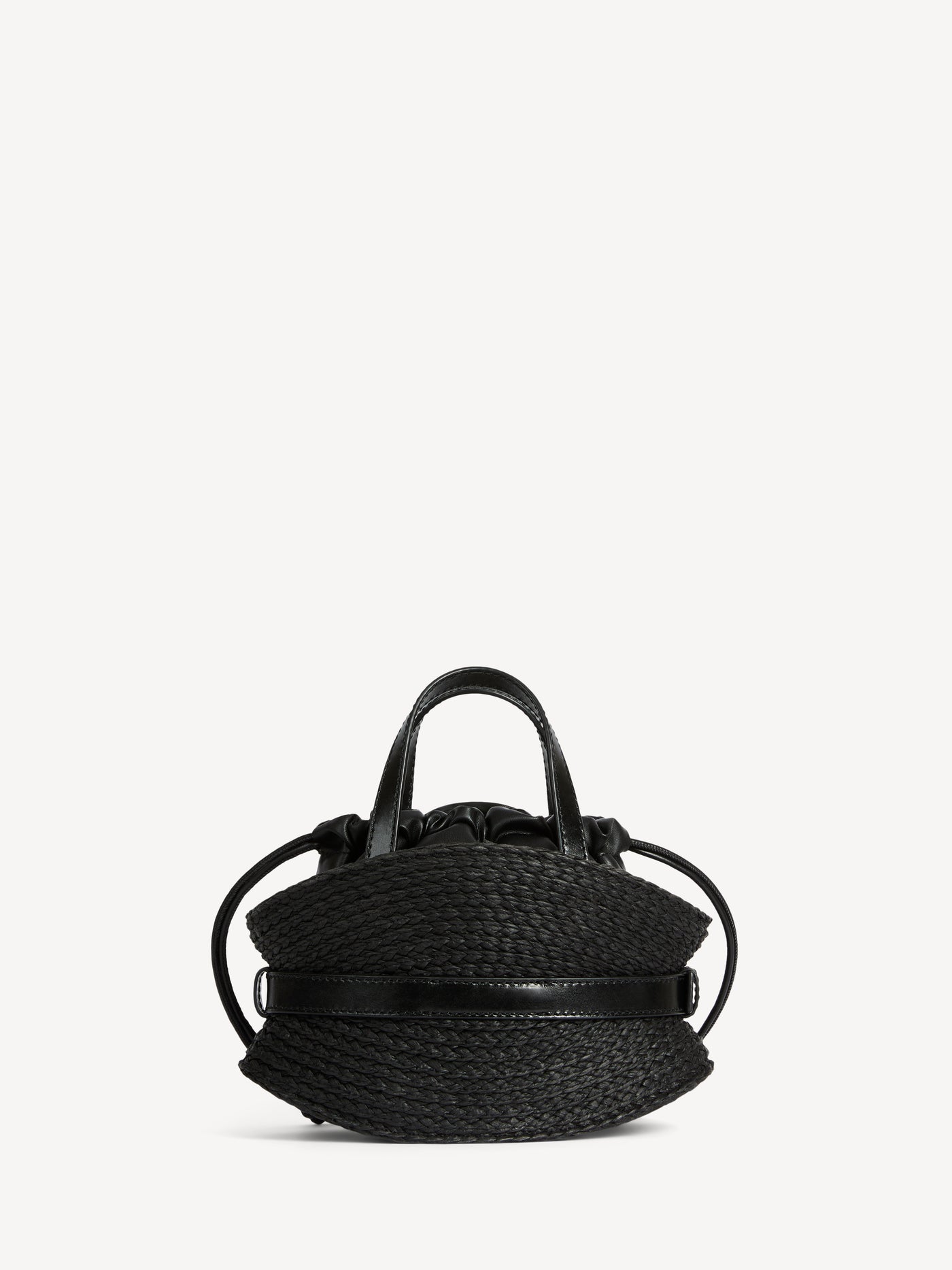 Shuffle Mini bag in calfskin and raffia